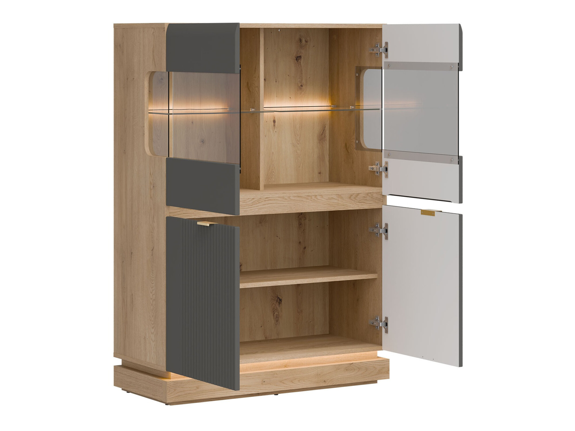 Aparador Teselbu 105 (Gris + Roble)
