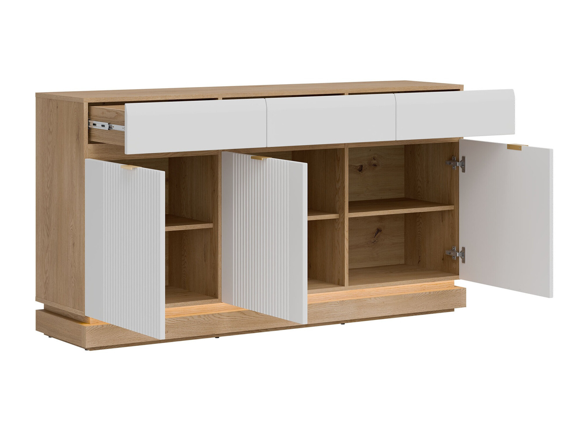 Cómoda Teselbu 104 (Blanco + Roble)