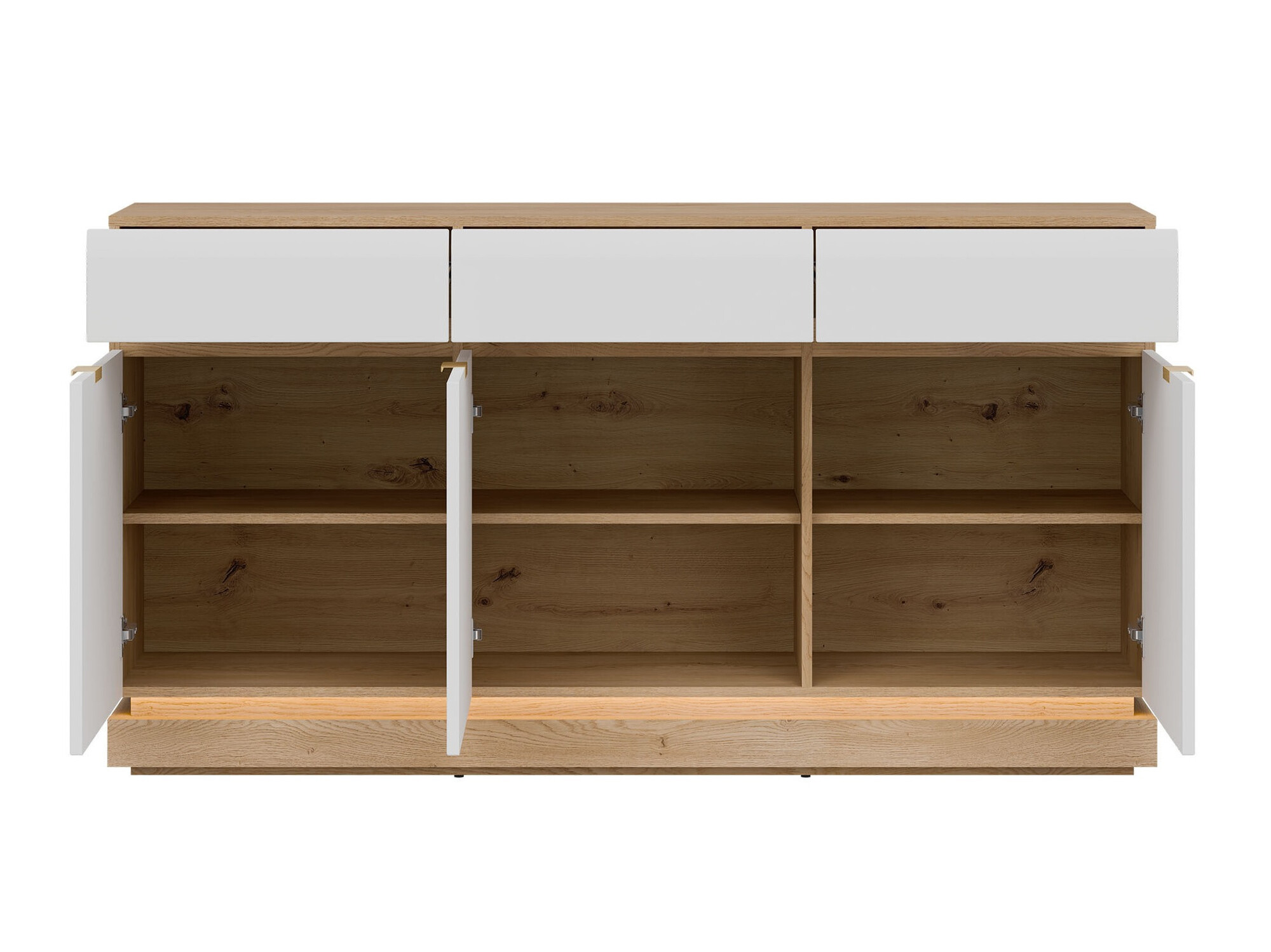 Cómoda Teselbu 104 (Blanco + Roble)