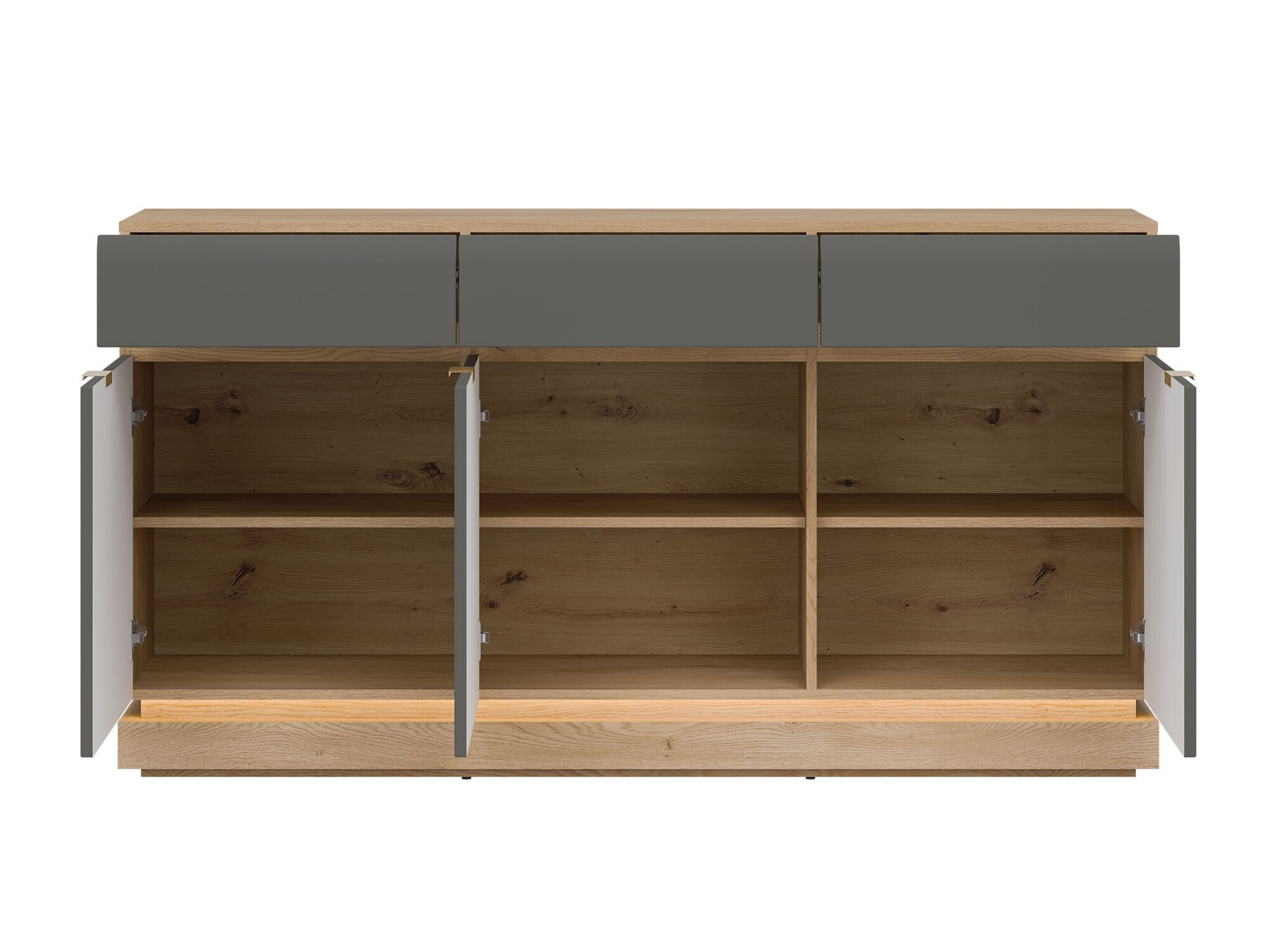 Cómoda Teselbu 104 (Gris + Roble)