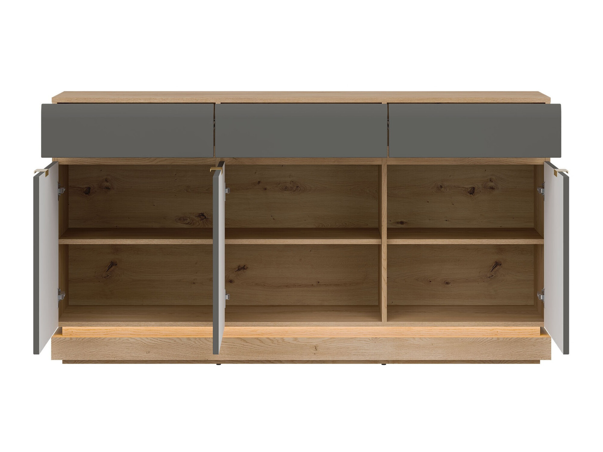 Cómoda Teselbu 104 (Gris + Roble)