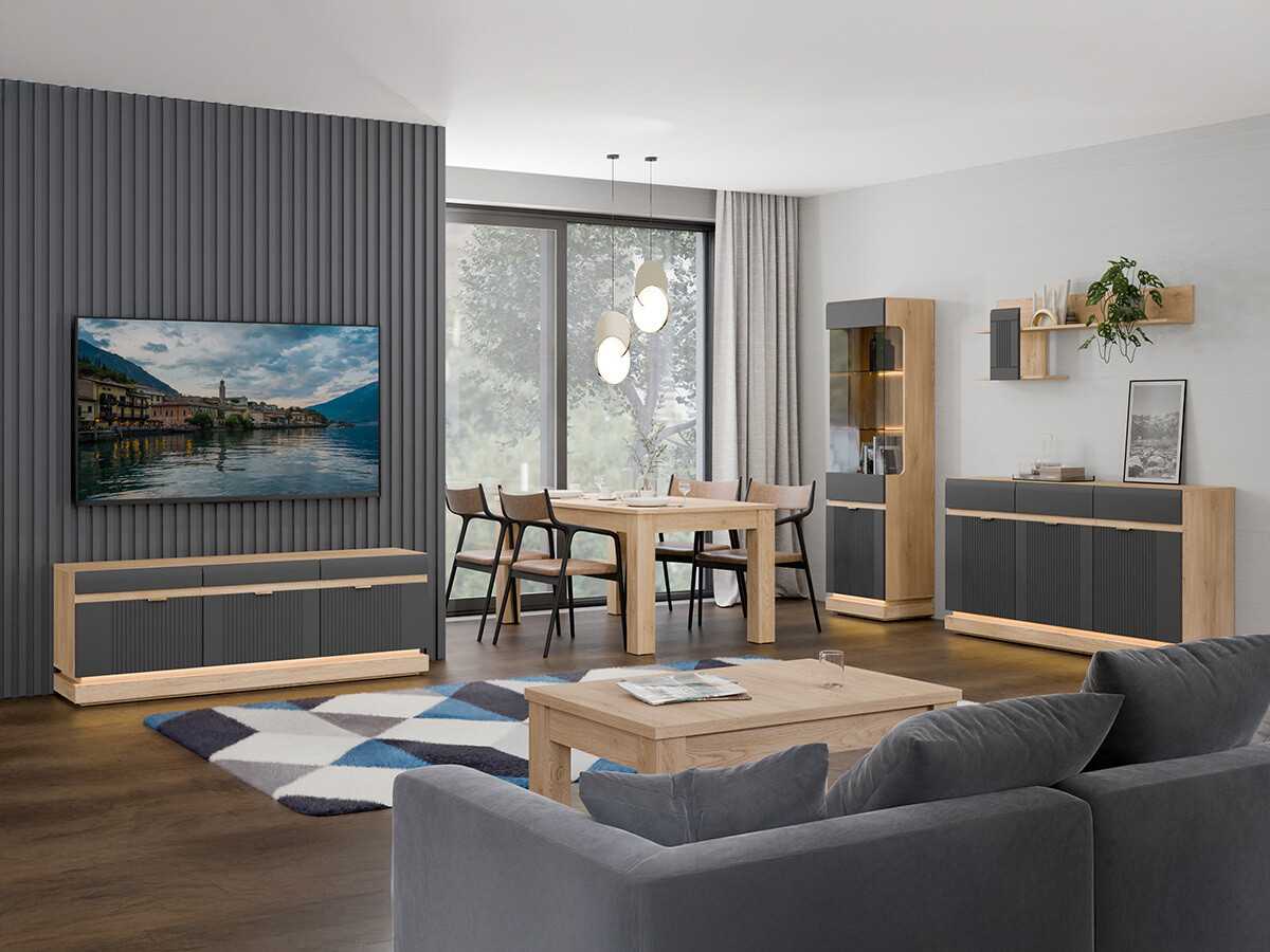 Estantería Teselbu 109 (Antracita + Roble)