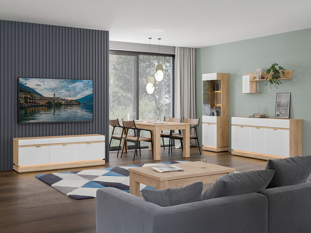 Estantería Teselbu 109 (Blanco + Roble)