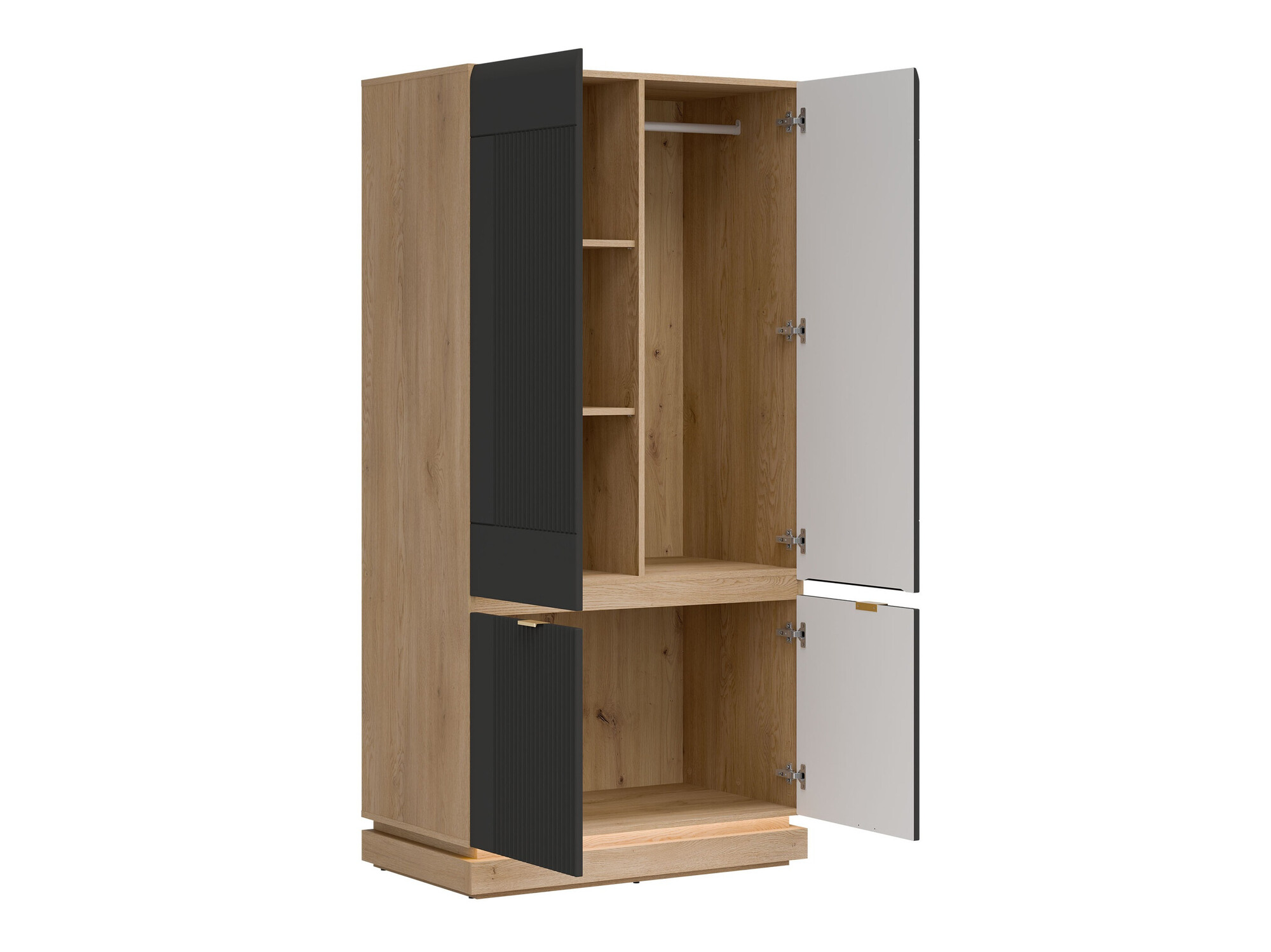 Conjunto de dormitorio Teselbu 117 (Antracita + Roble)