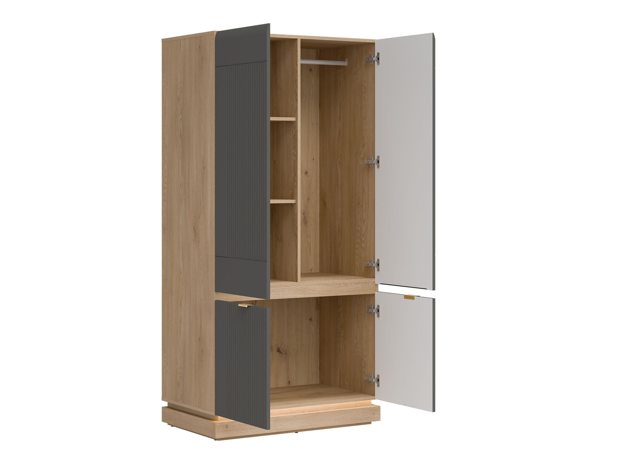 Conjunto de dormitorio Teselbu 117 (Gris + Roble)