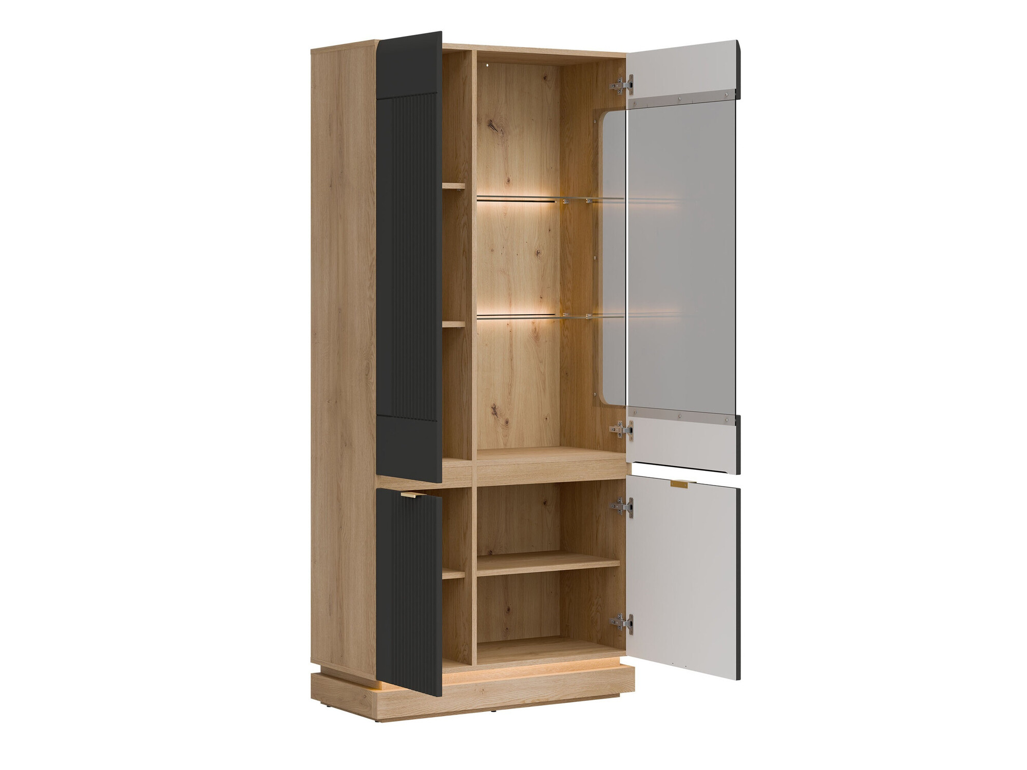 Conjunto de salón Teselbu 116 (Antracita + Roble)