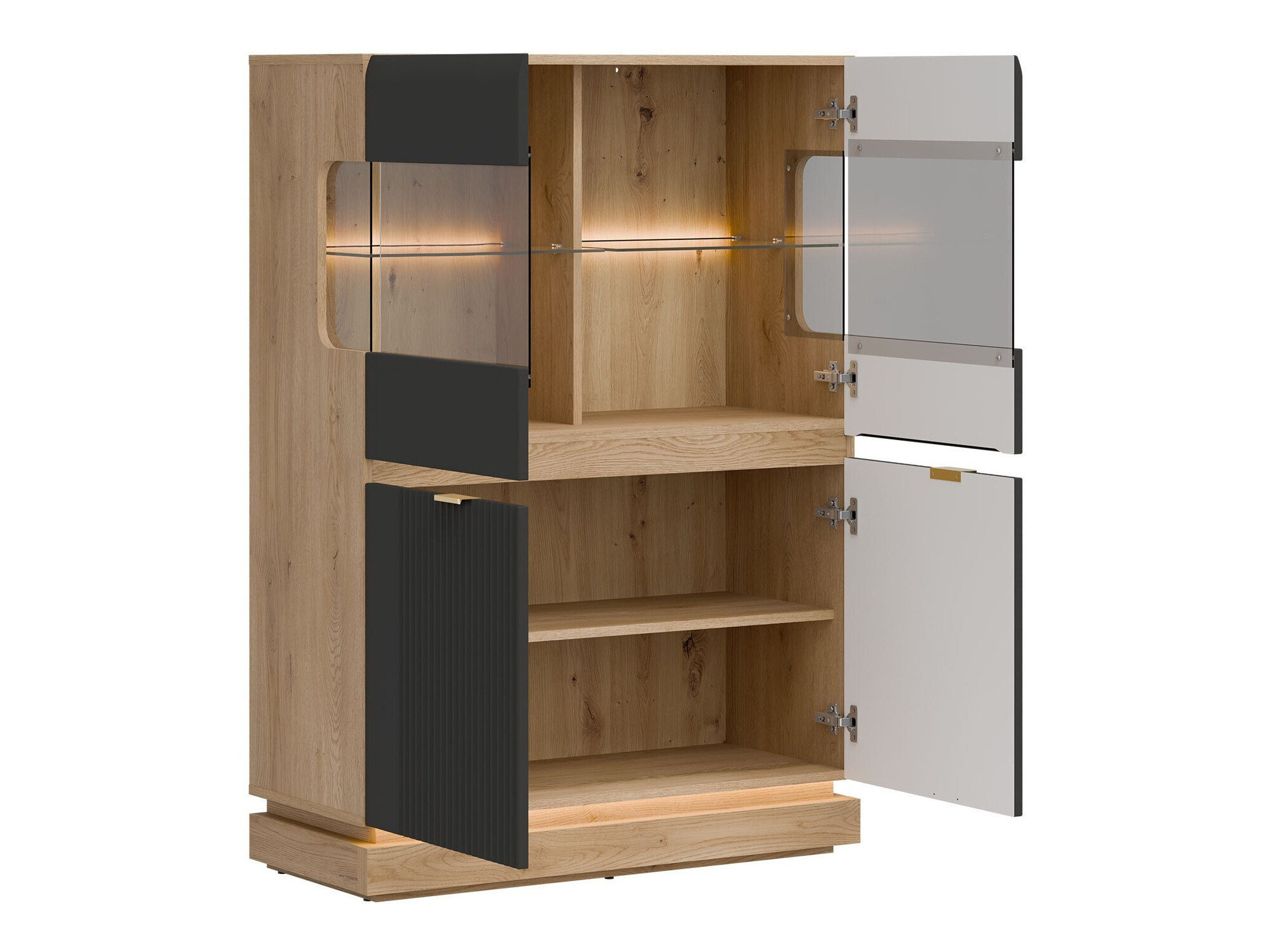 Conjunto de salón Teselbu 116 (Antracita + Roble)