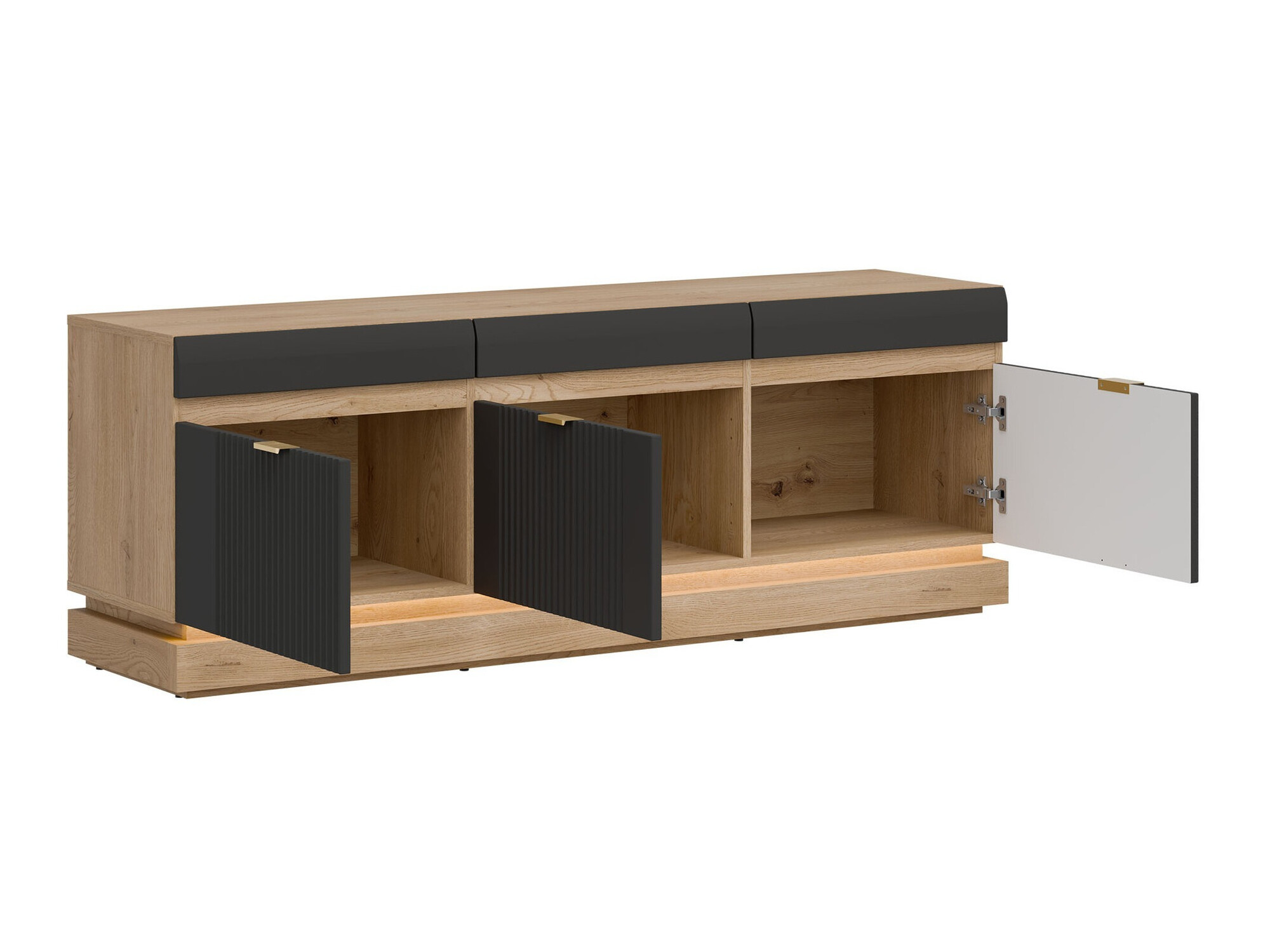 Conjunto de salón Teselbu 116 (Antracita + Roble)