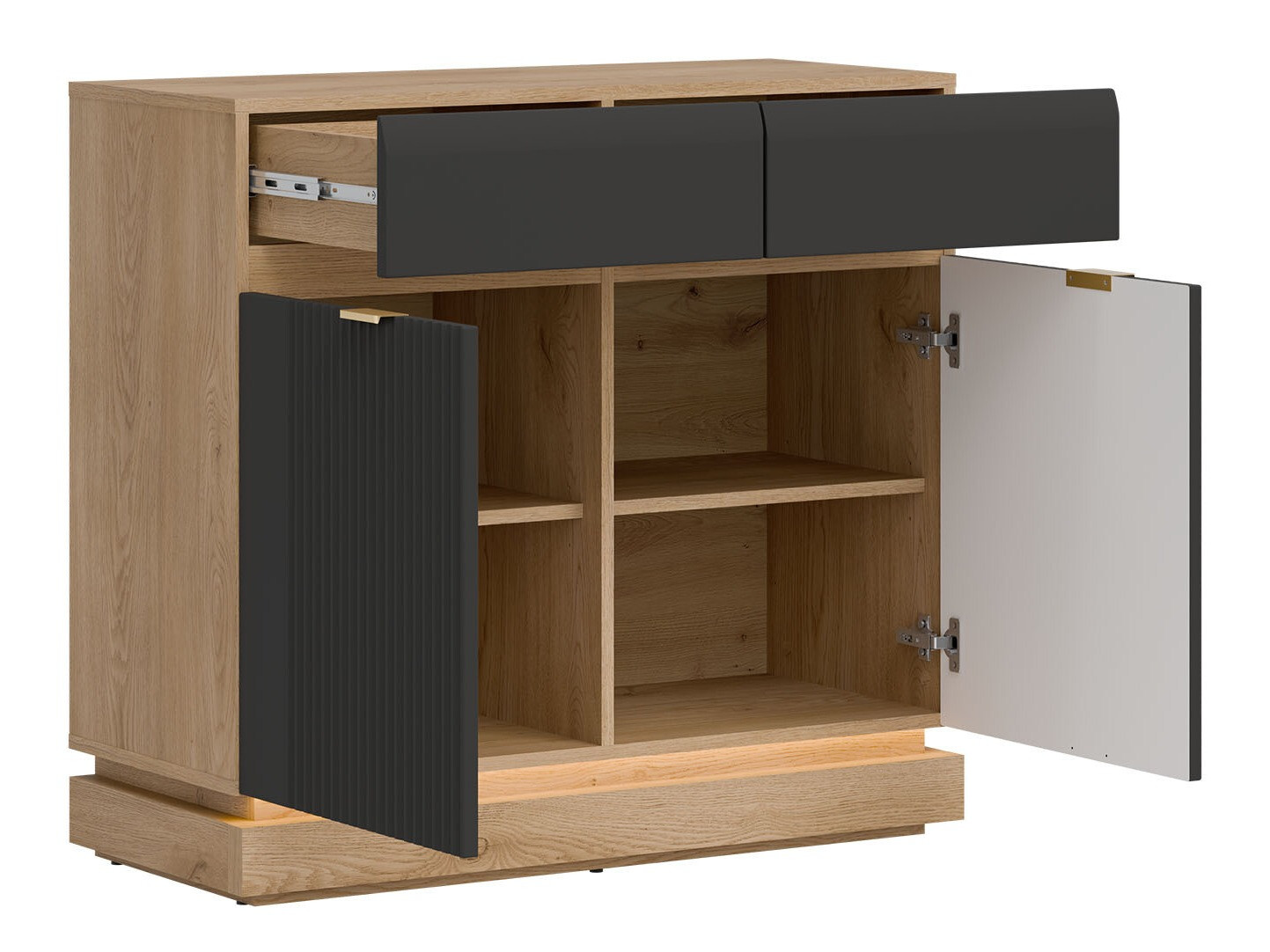 Conjunto de salón Teselbu 116 (Antracita + Roble)