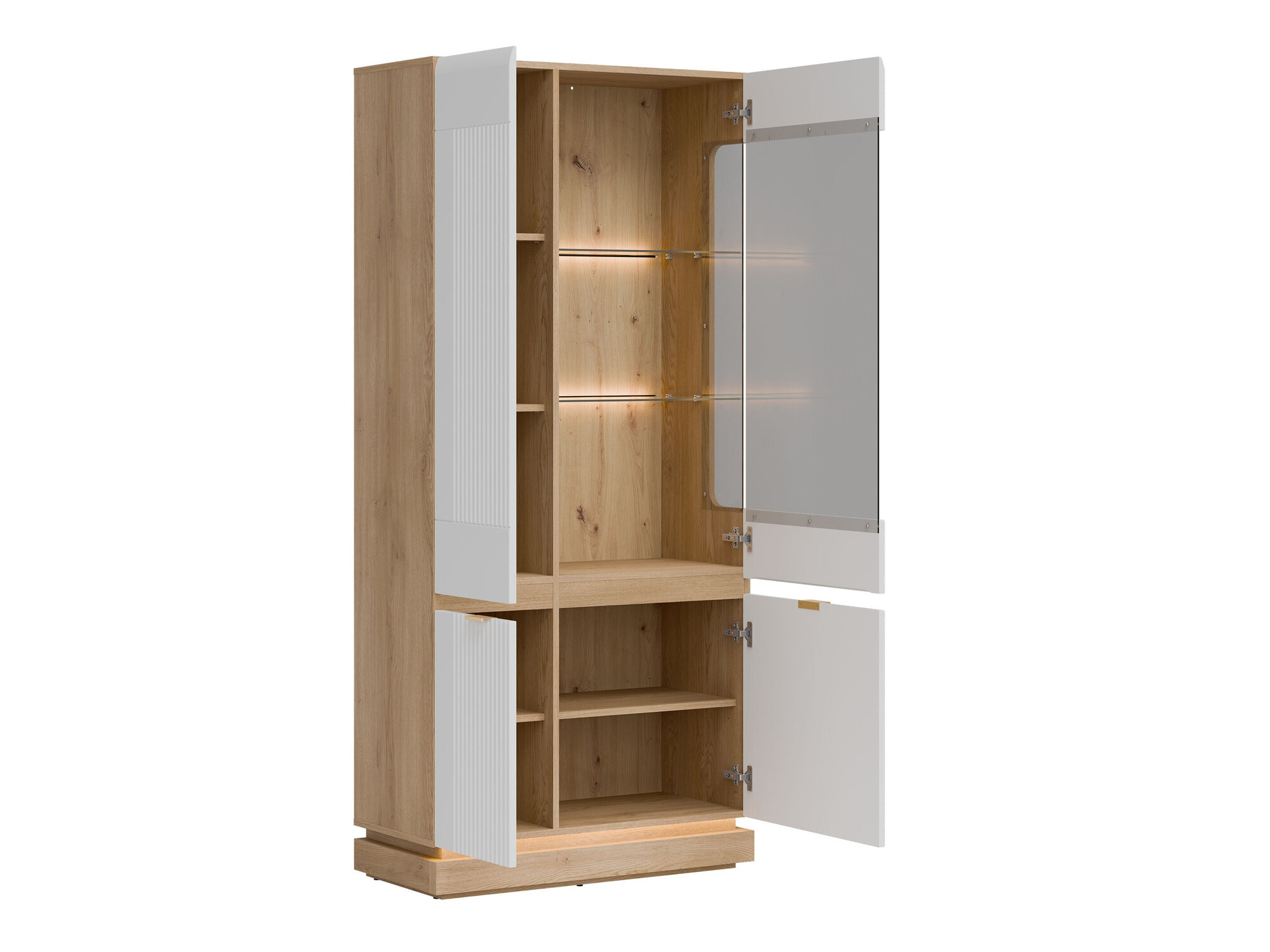 Conjunto de salón Teselbu 116 (Blanco + Roble)