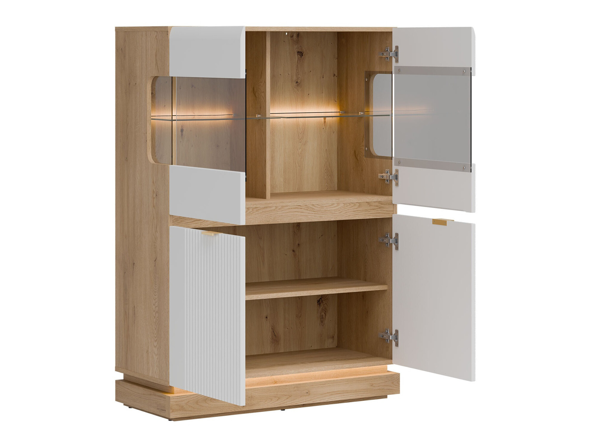 Conjunto de salón Teselbu 116 (Blanco + Roble)