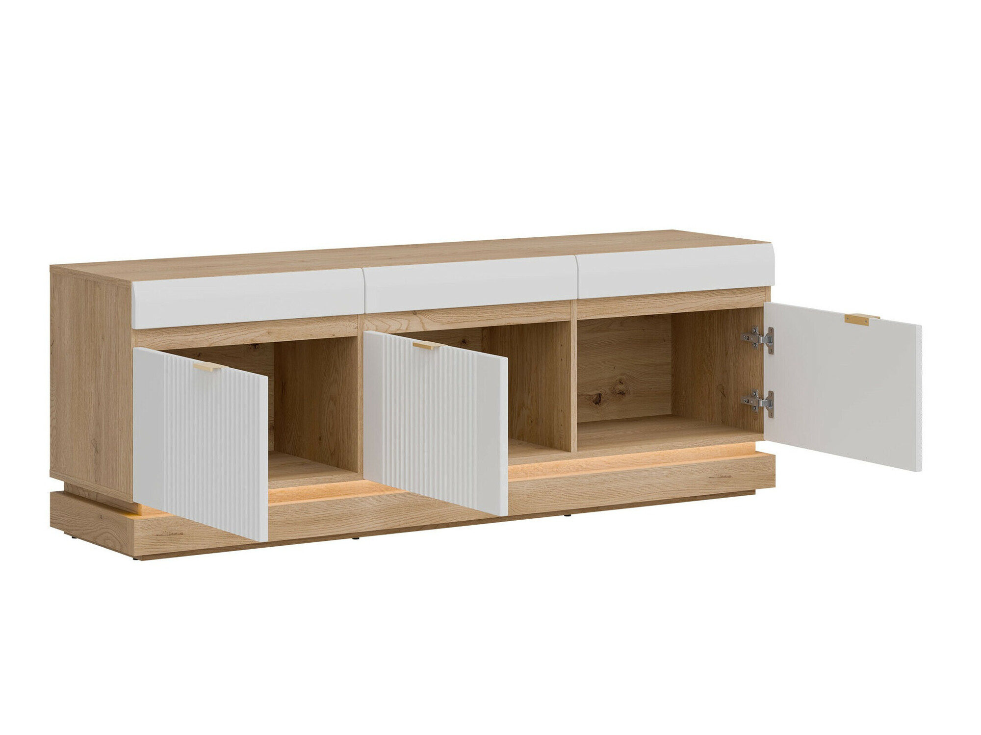 Conjunto de salón Teselbu 116 (Blanco + Roble)