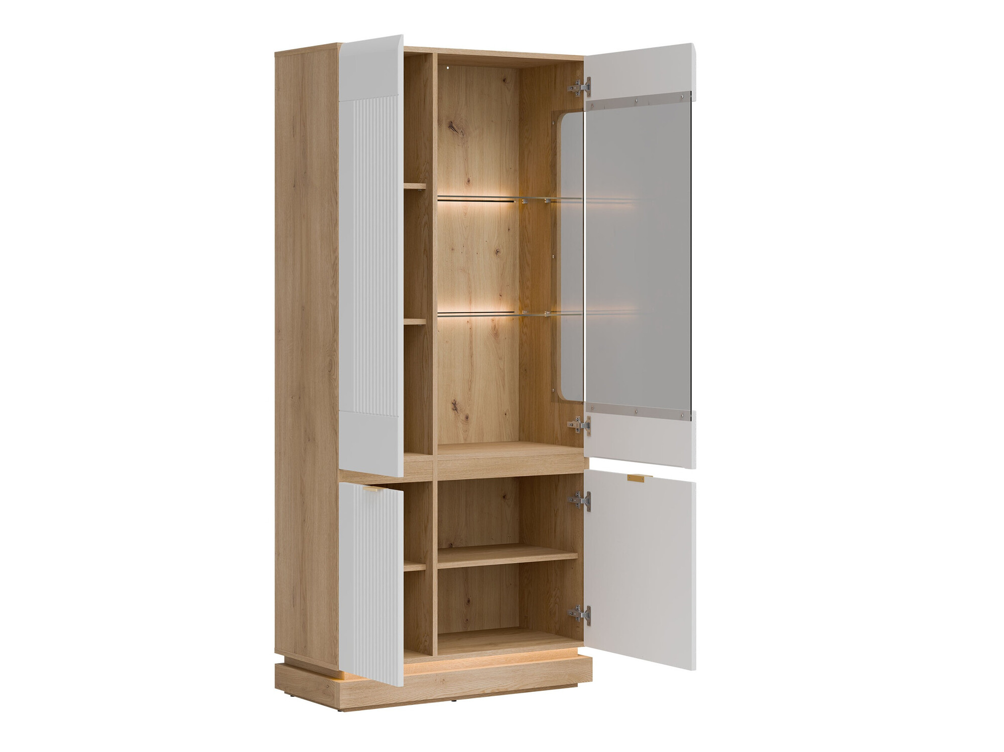 Conjunto de salón Teselbu 116 (Blanco + Roble)