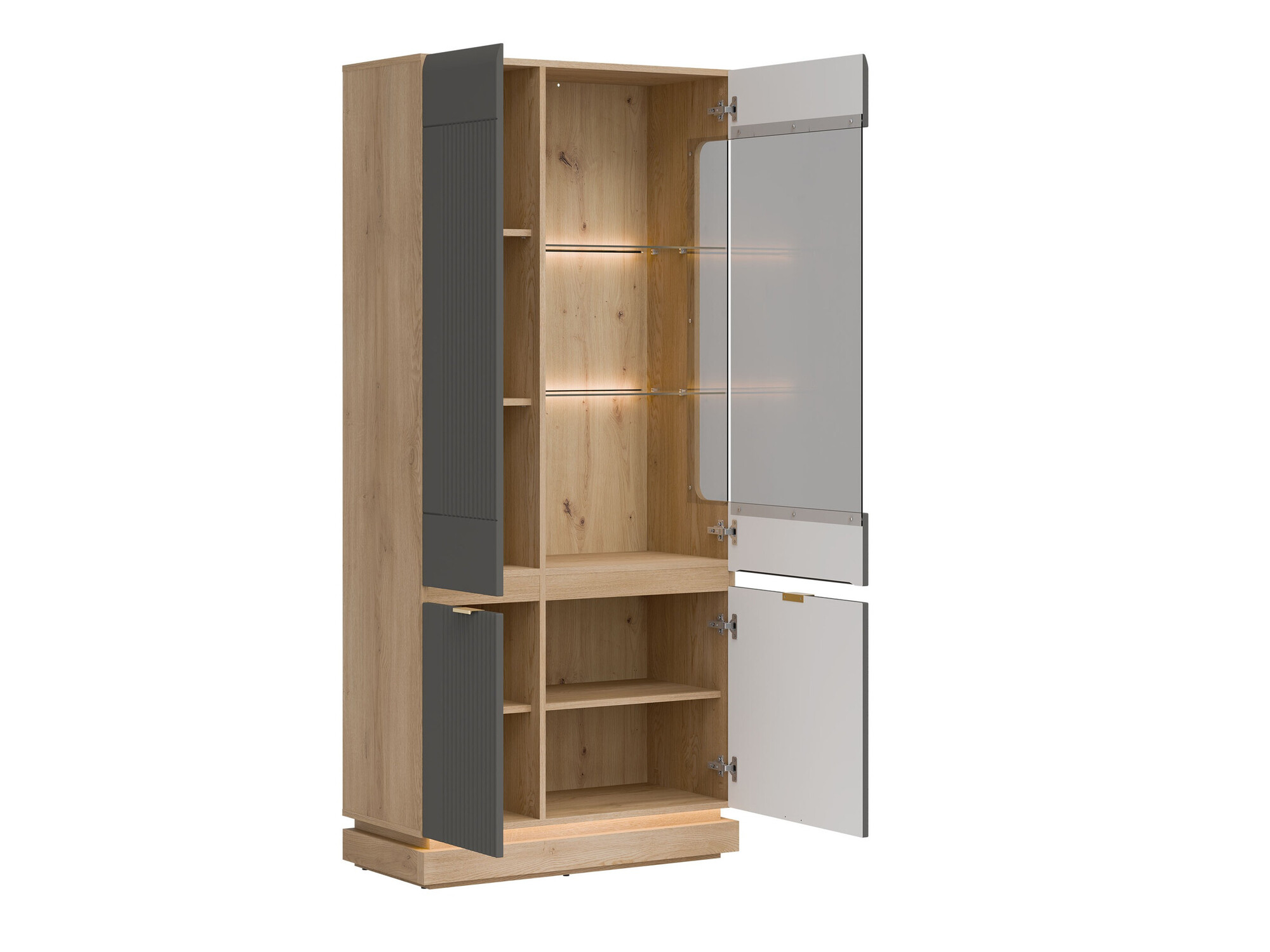 Conjunto de salón Teselbu 116 (Gris + Roble)