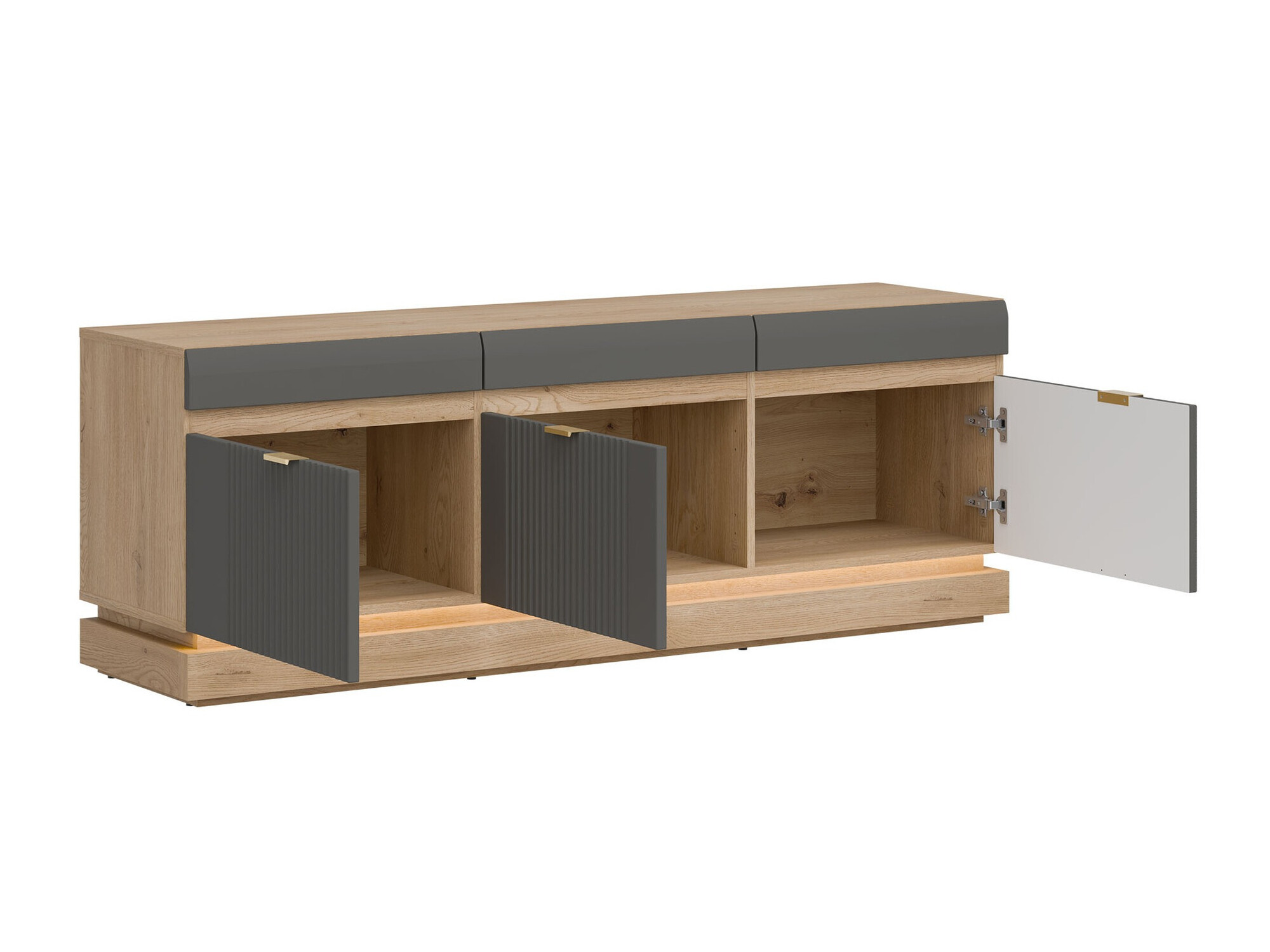 Conjunto de salón Teselbu 116 (Gris + Roble)