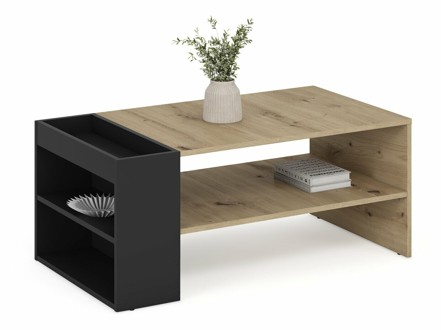 Mesa de centro Houston 1946 (Negro + Roble Artisan)