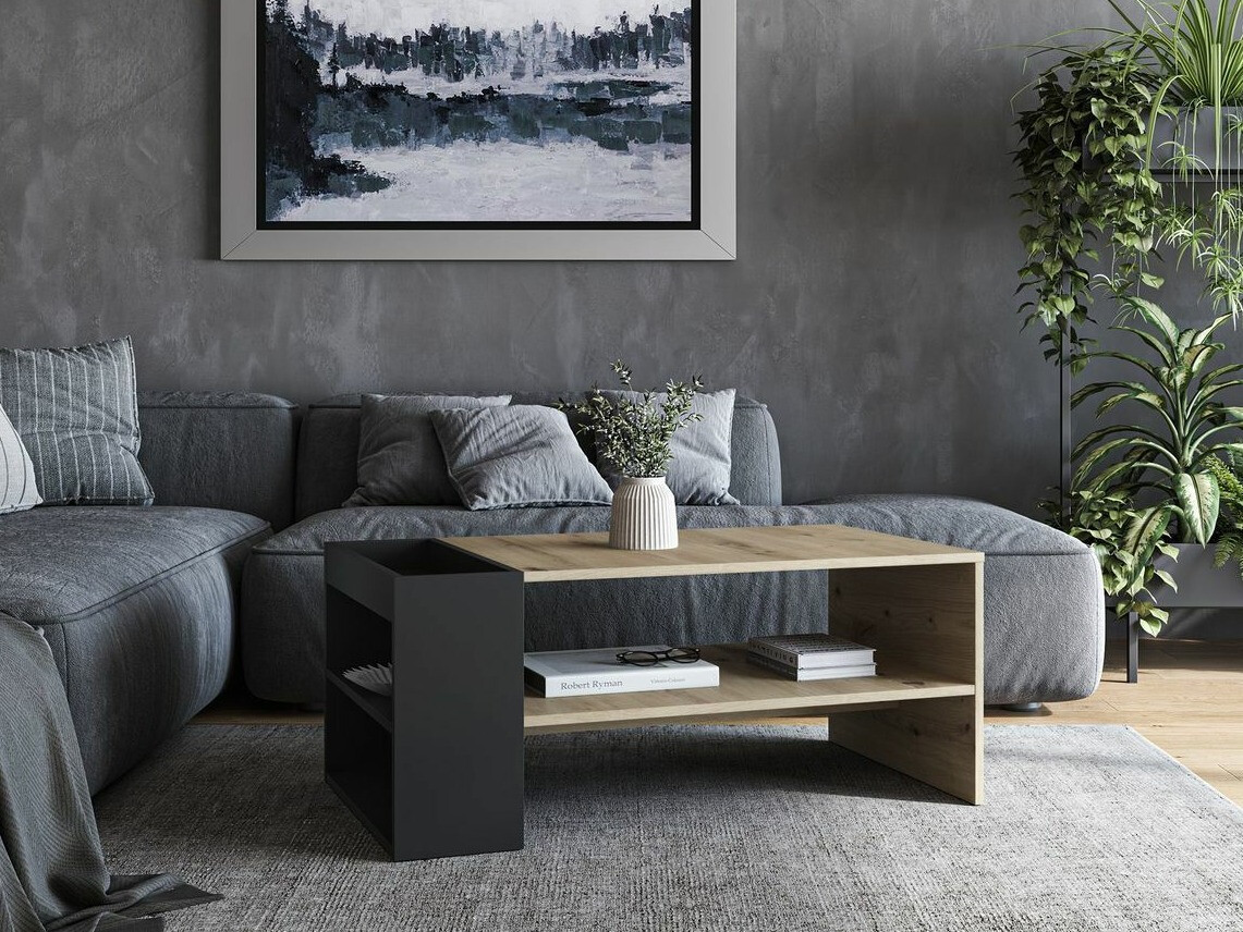 Mesa de centro Houston 1946 (Negro + Roble Artisan)