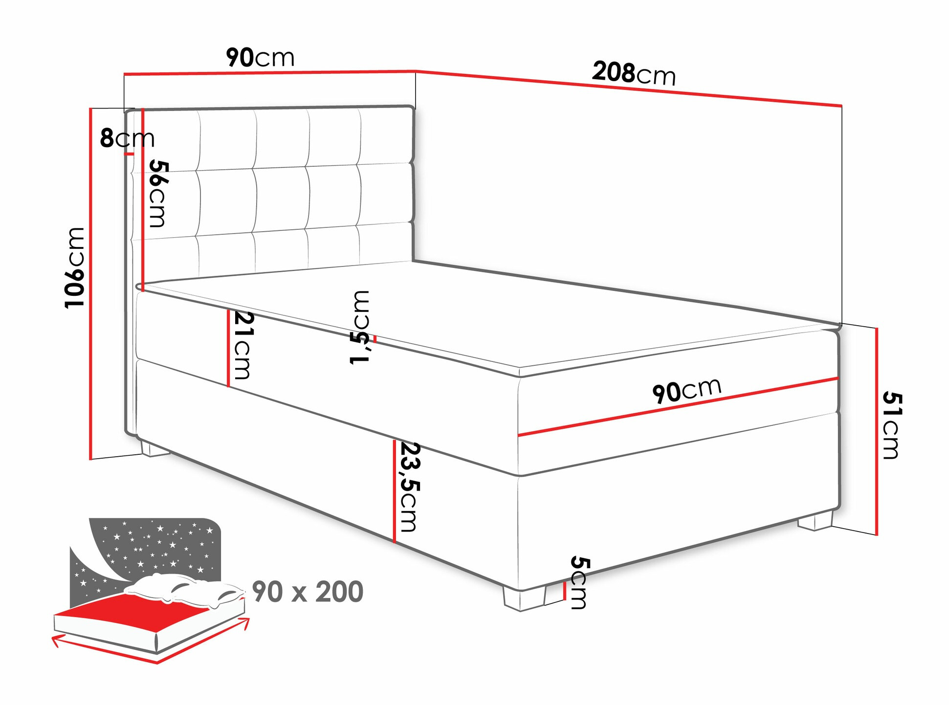 Cama continental Sanford 107 (Manila 02)