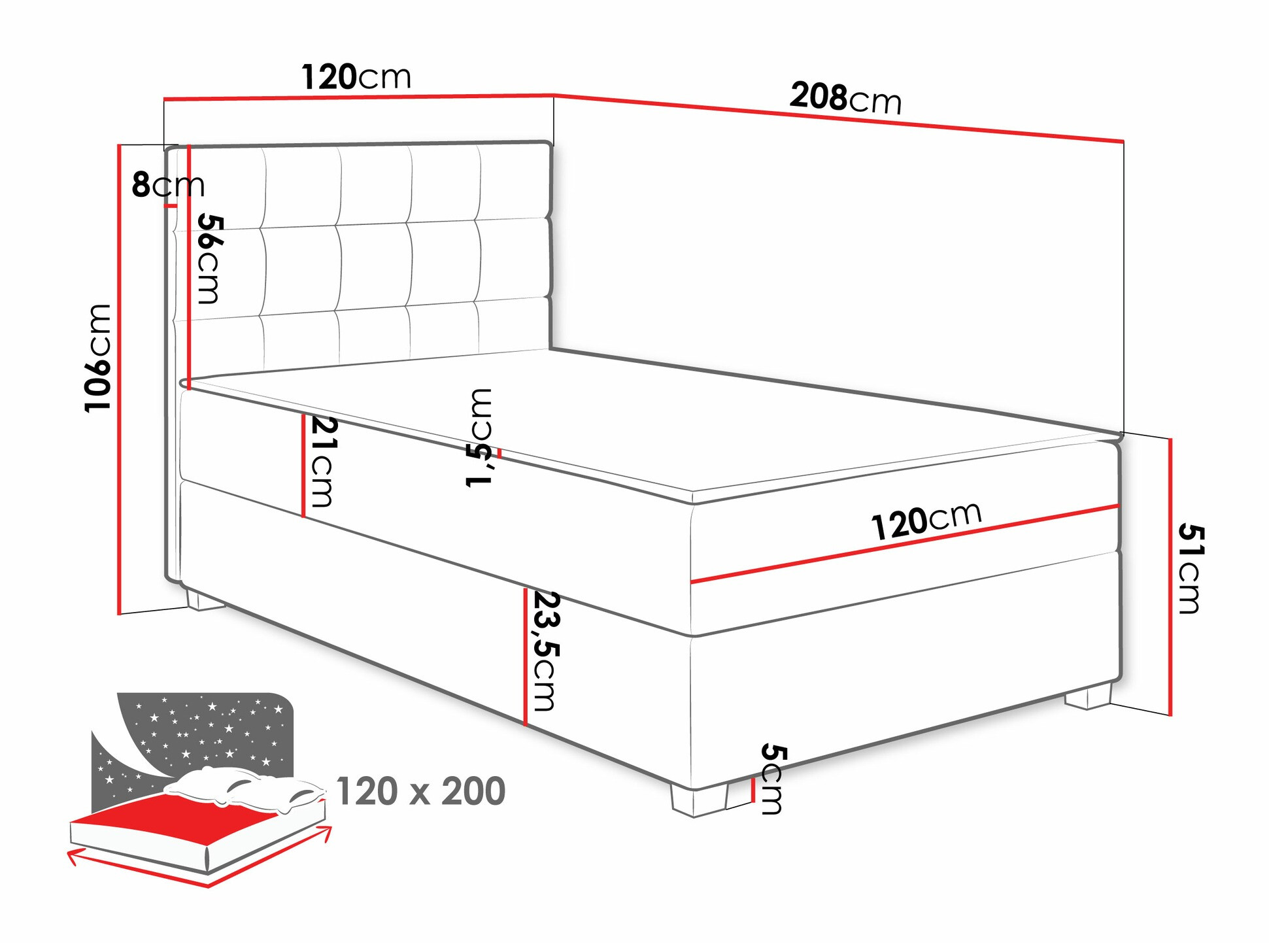 Cama continental Sanford 107 (Manila 14)