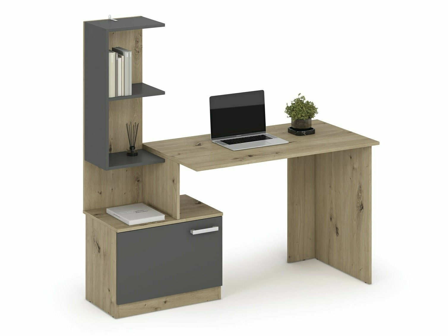 Mesa de oficina Houston 1948 (Grafito + Roble Artisan)