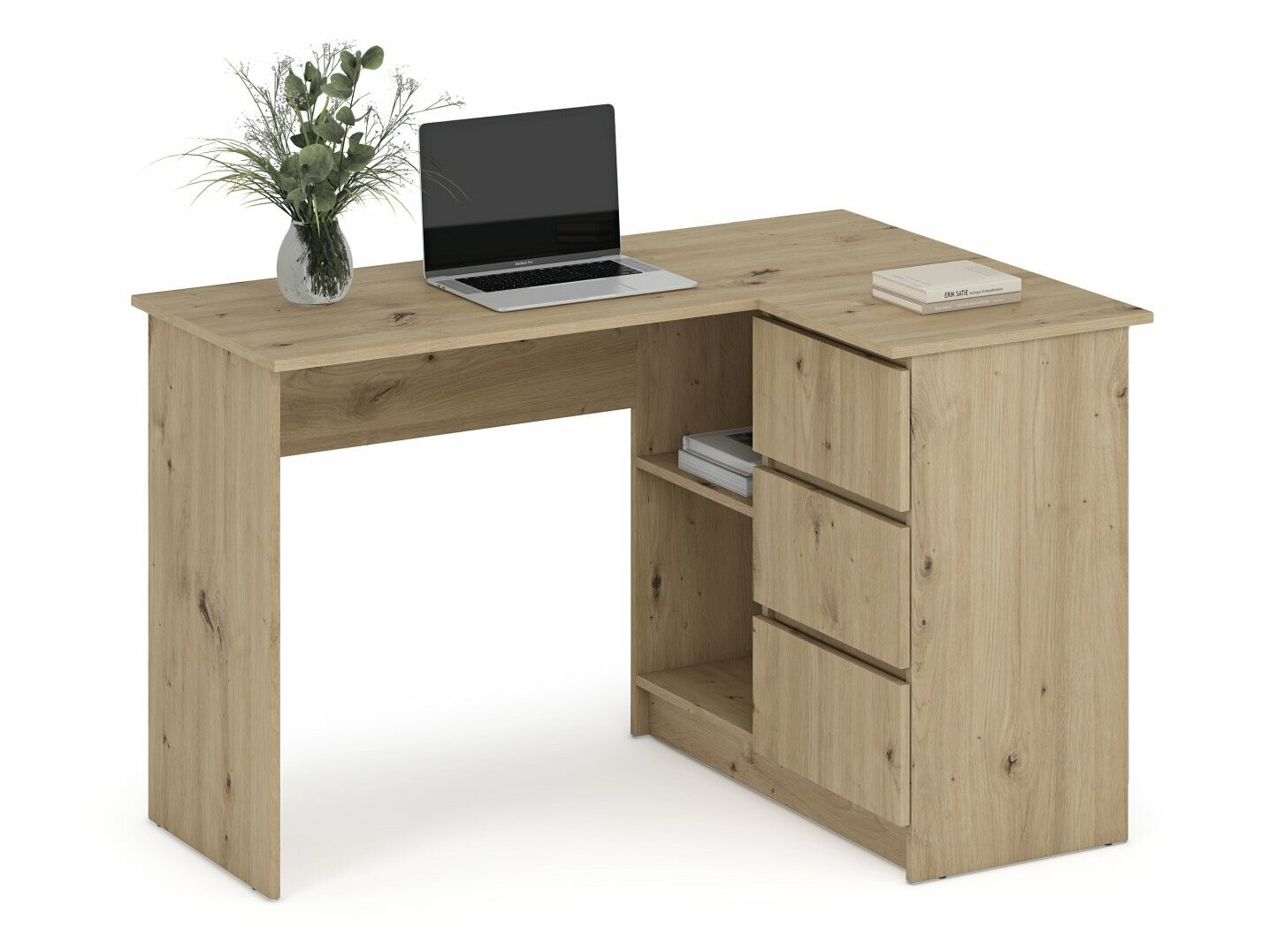 Mesa de ordenador esquinera Houston 1950 (Roble Artisan)