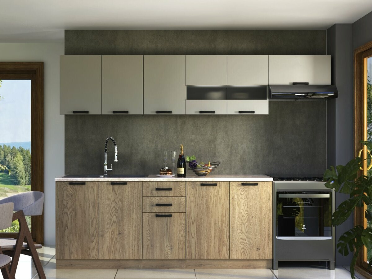 Conjunto de cocina Houston 1182 (Cachemira + Roble)