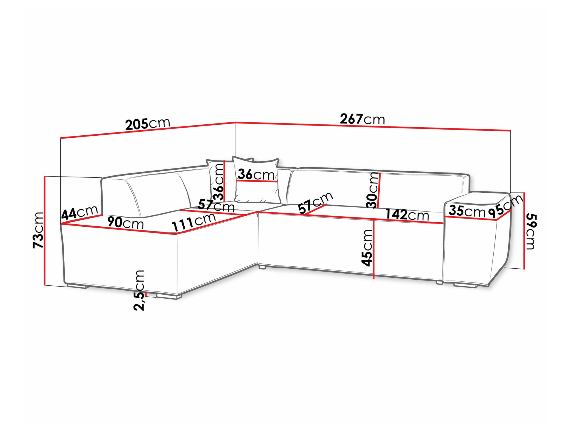 Sofá rinconero Comfivo 289 (Wave 05)