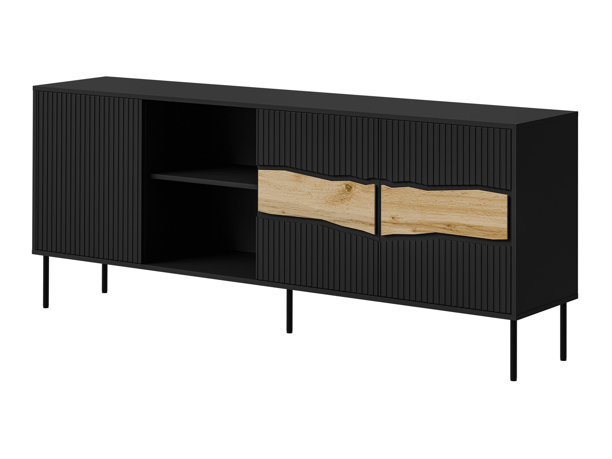 Aparador Monevare 101 (Negro + Roble wotan)