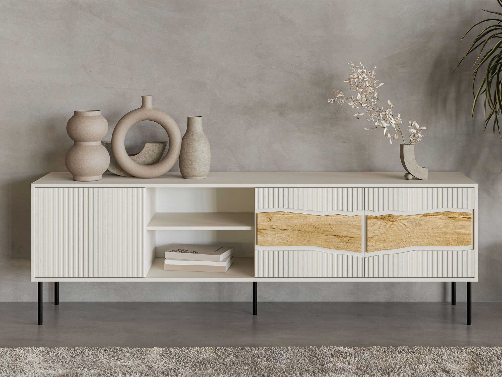 Mueble TV Monevare 102 (Roble wotan + Cachemira)