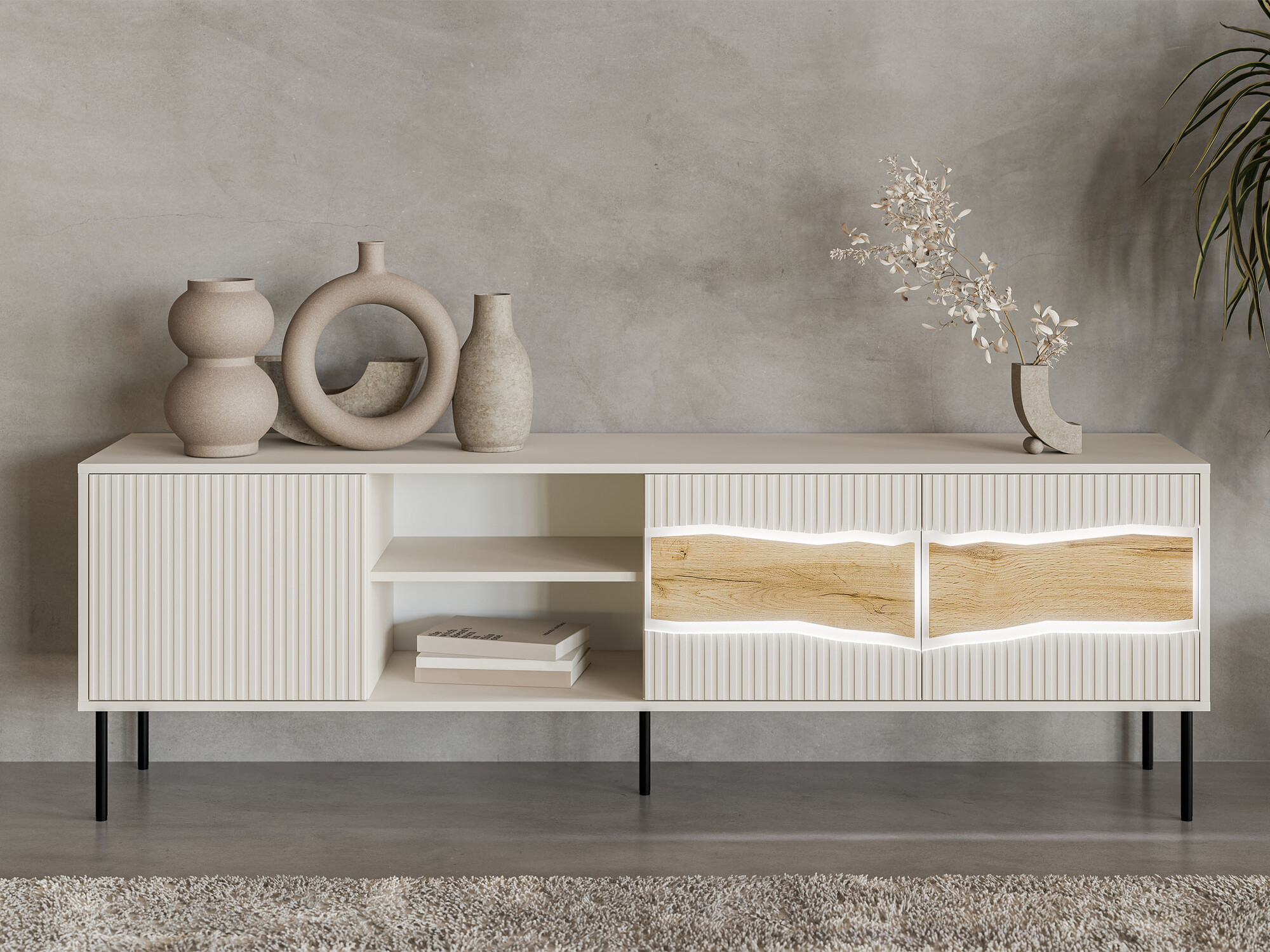 Mueble TV Monevare 102 (Roble wotan + Cachemira)