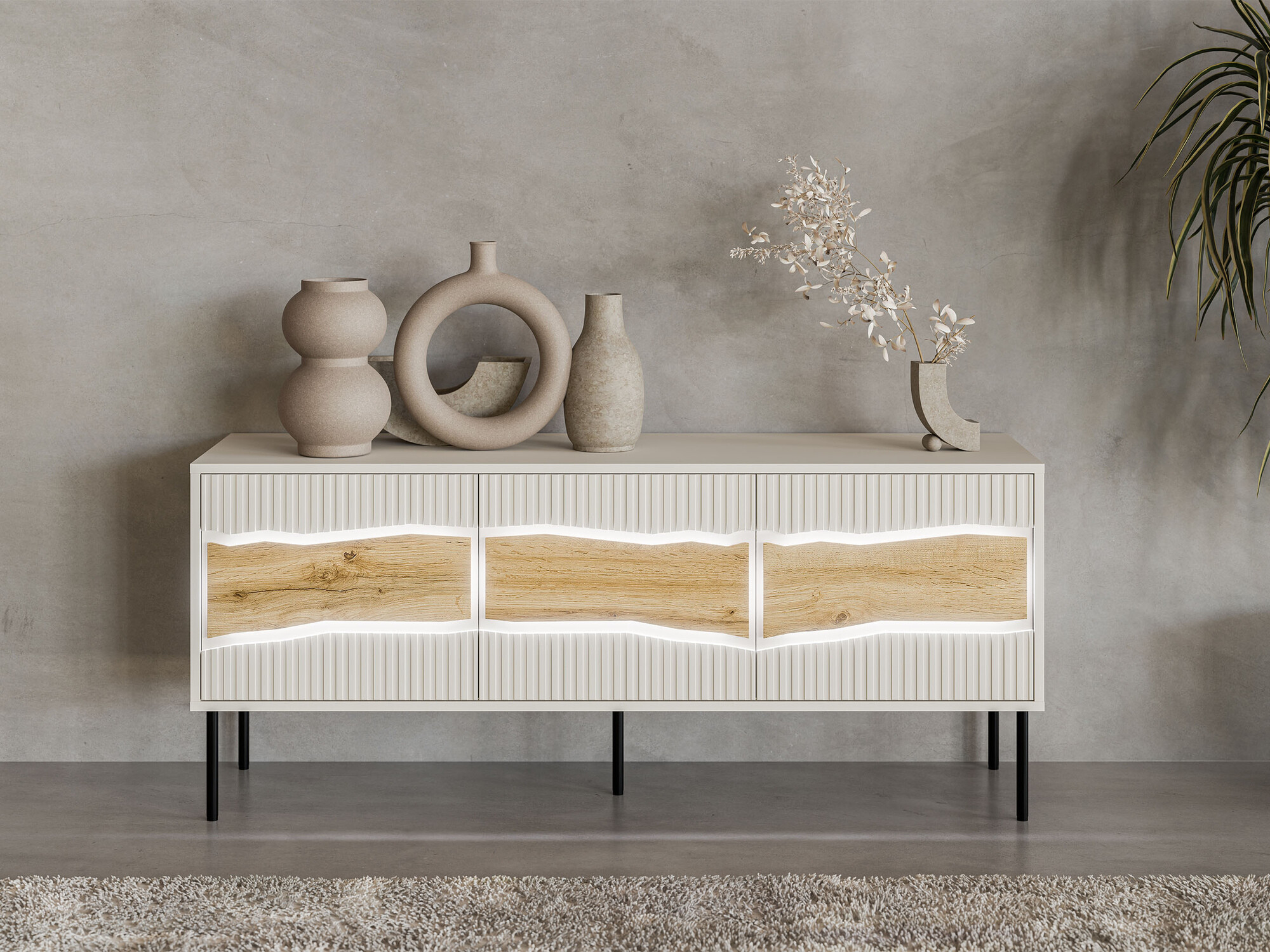 Mueble TV Monevare 103 (Roble wotan + Cachemira)