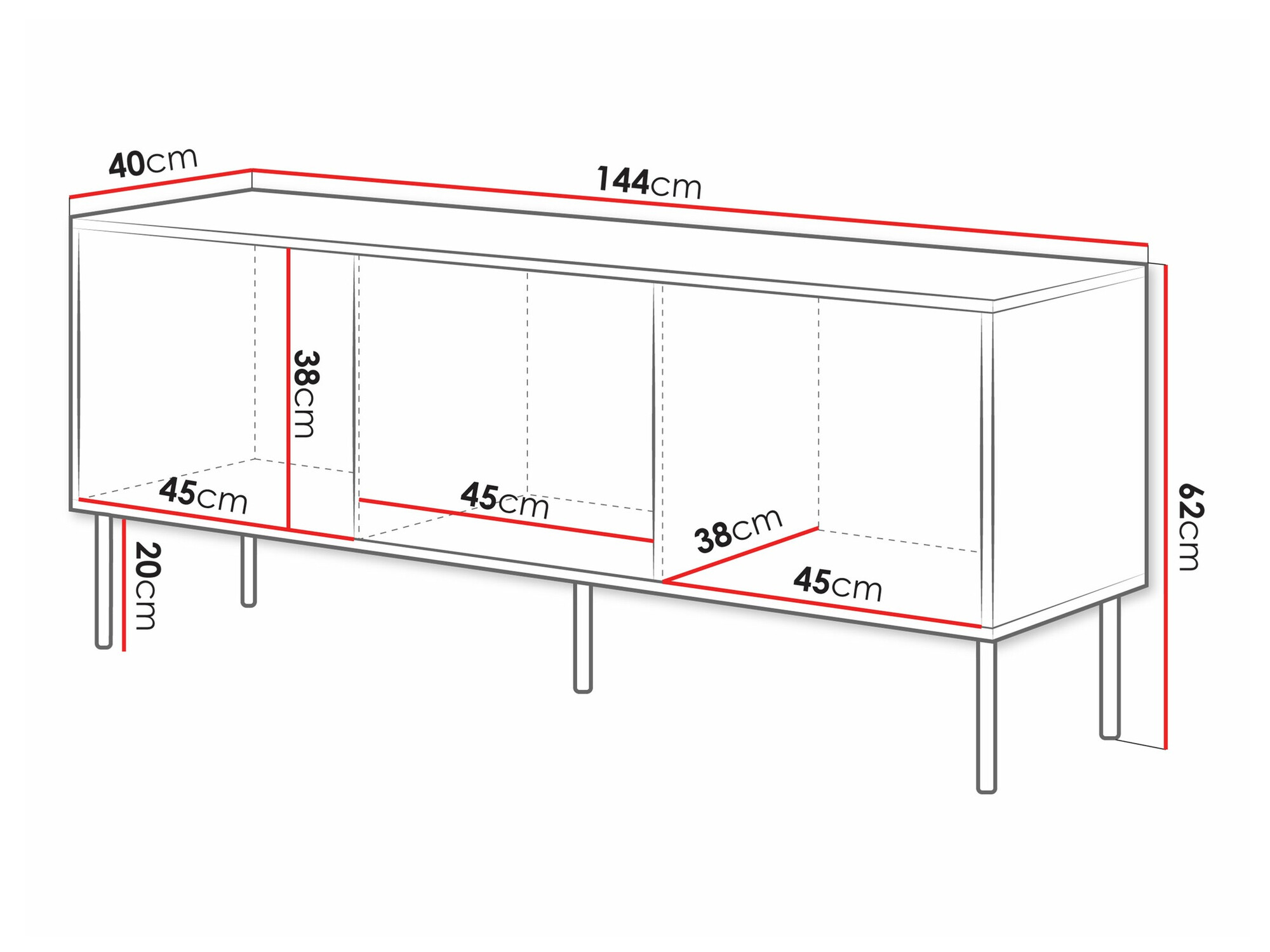 Mueble TV Monevare 103 (Roble wotan + Cachemira)