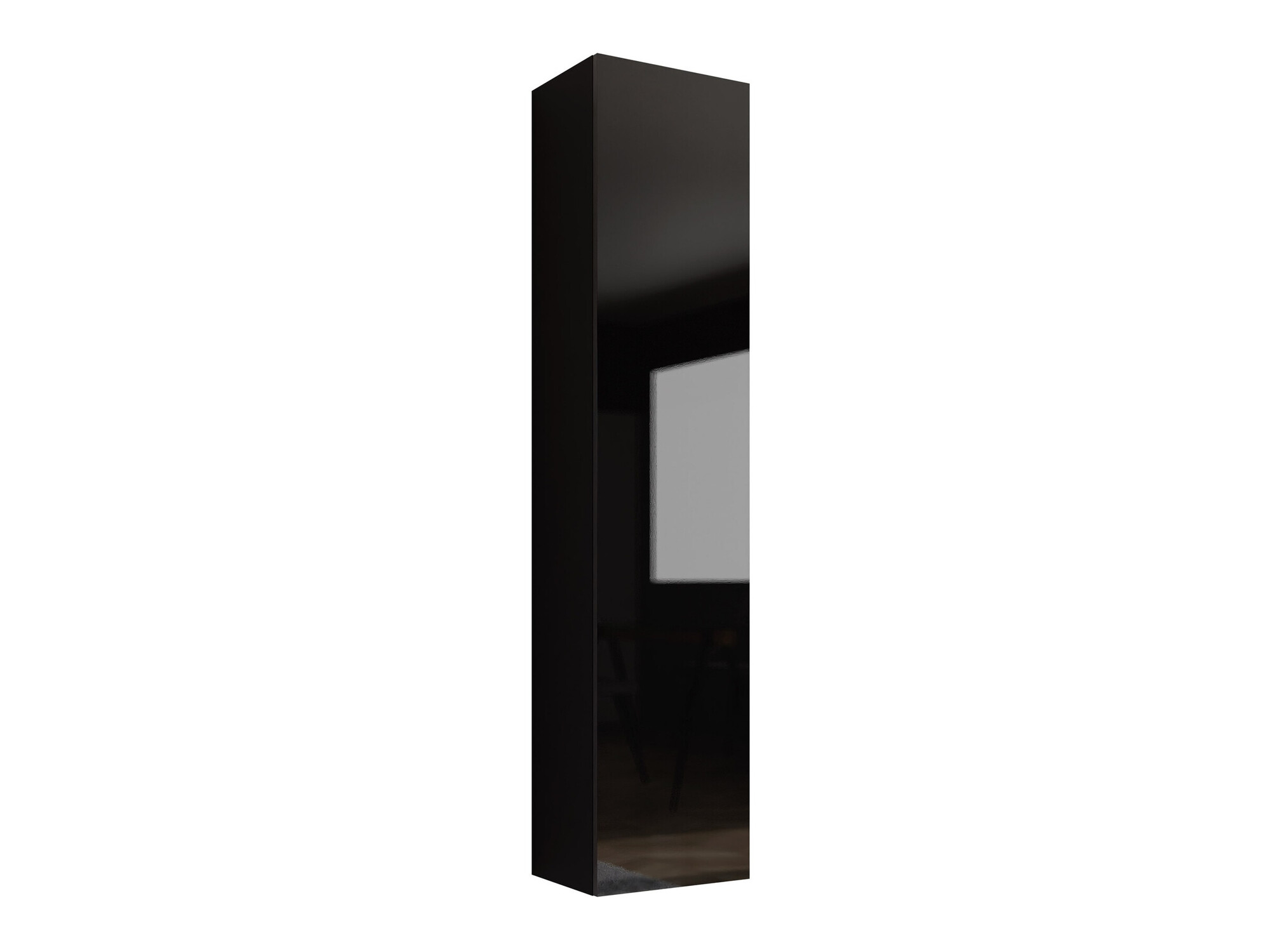Estantería de pared Vilrin II (Negro + Negro brillante)