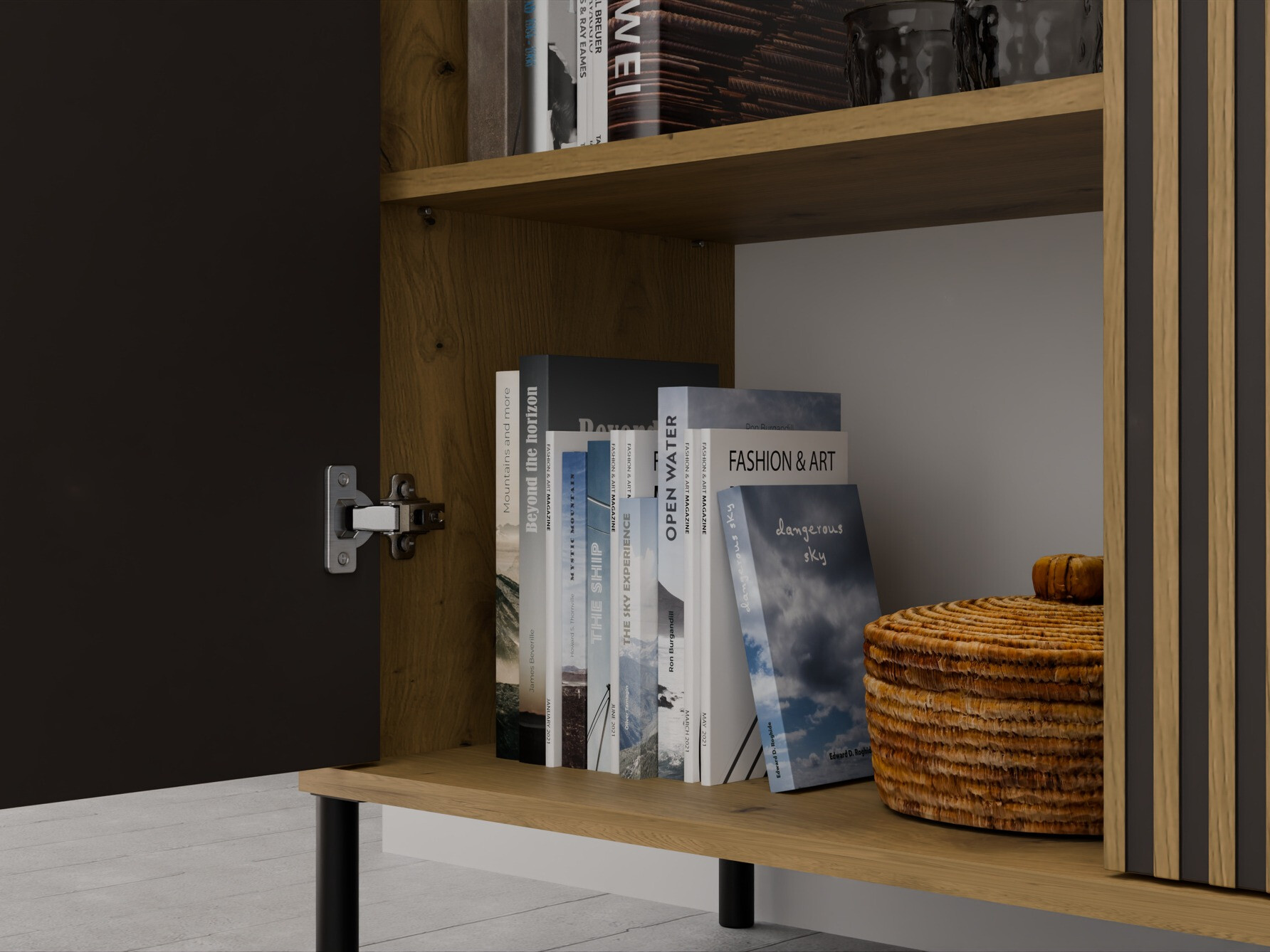 Aparador Orlsone 108 (Negro + Roble Artisan)