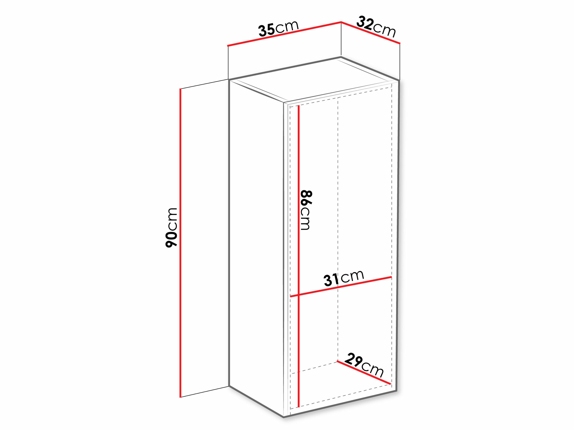 Armario de pared Venenou 131 (Blanco + Blanco brillante)
