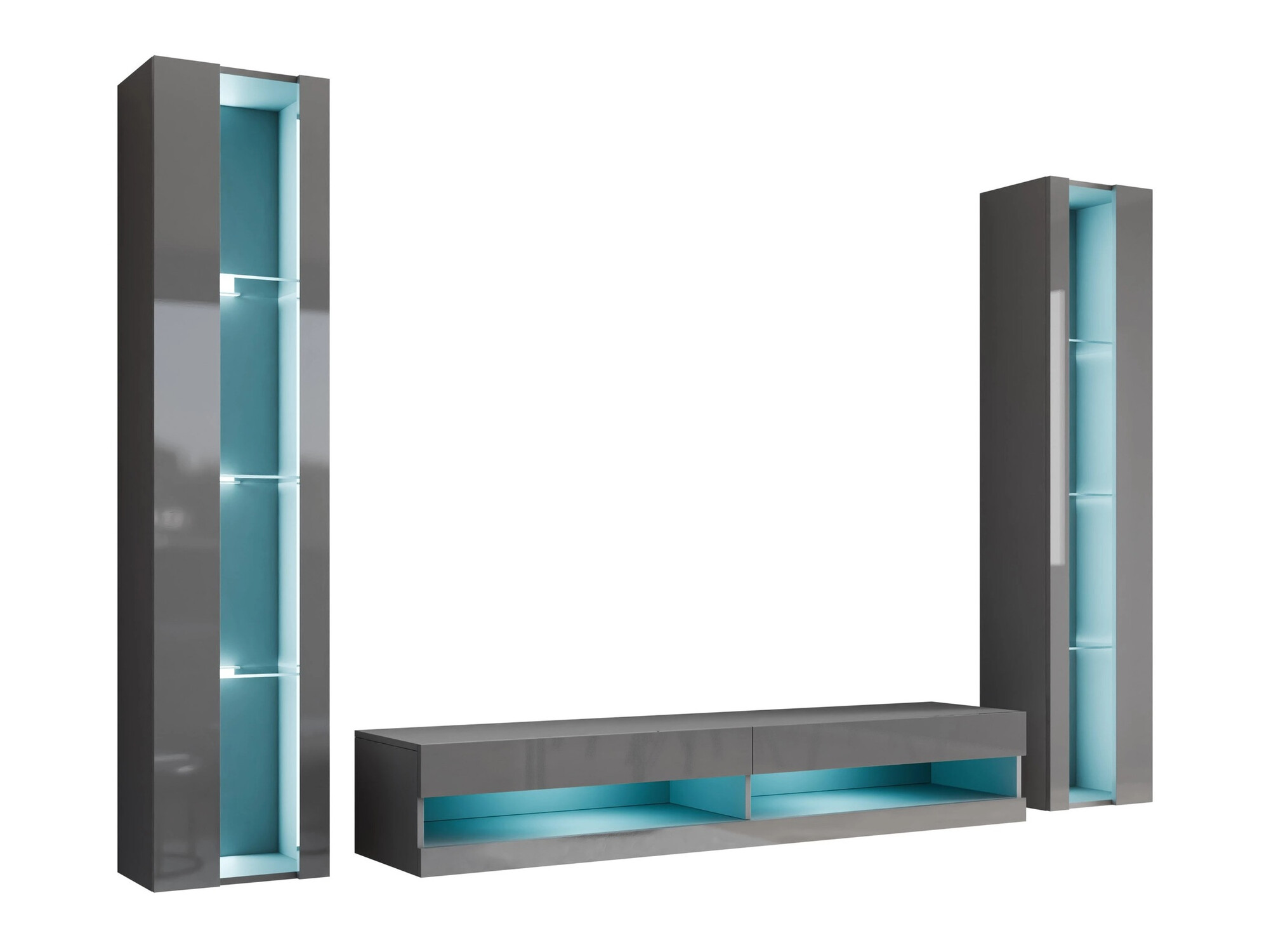 Conjunto de salón Venenou 112 (Gris + Gris brillante)