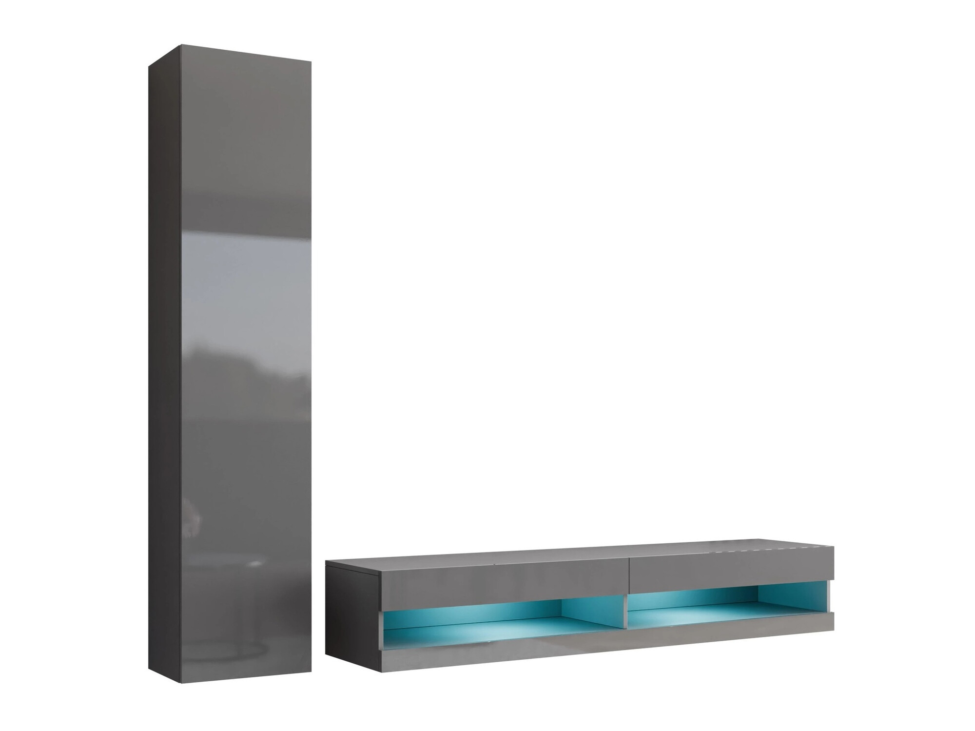 Conjunto de salón Venenou 114 (Gris + Gris brillante)