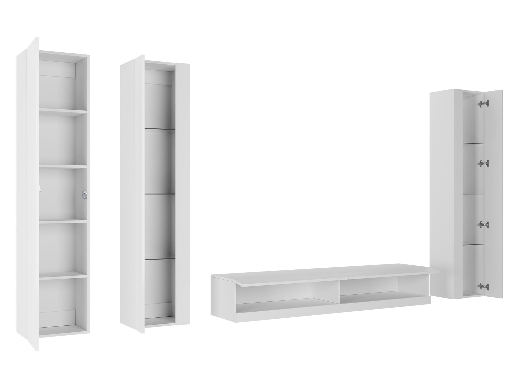 Conjunto de salón Venenou 116 (Blanco + Blanco brillante)