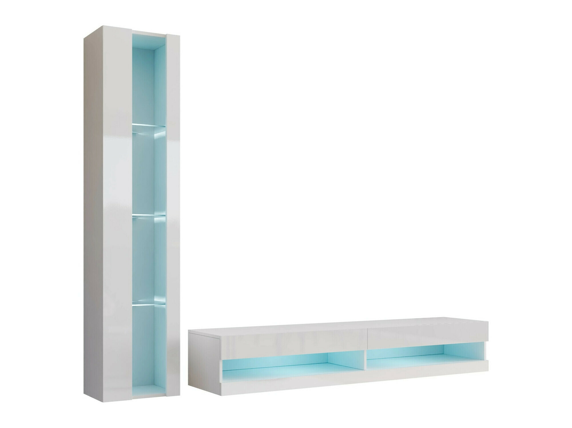 Conjunto de salón Venenou 118 (Blanco + Blanco brillante)