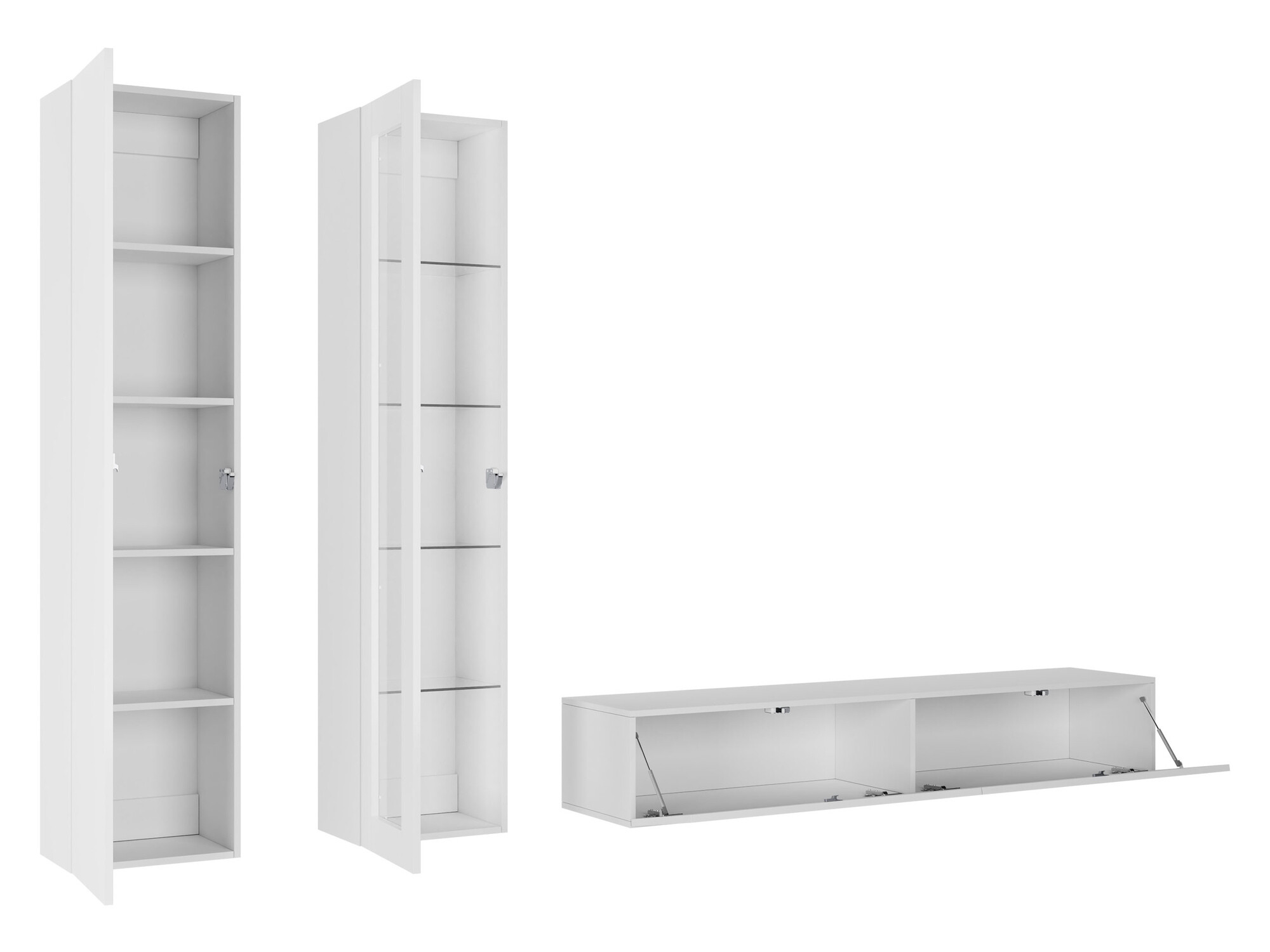 Conjunto de salón Vilrin I (Blanco + Blanco brillante)