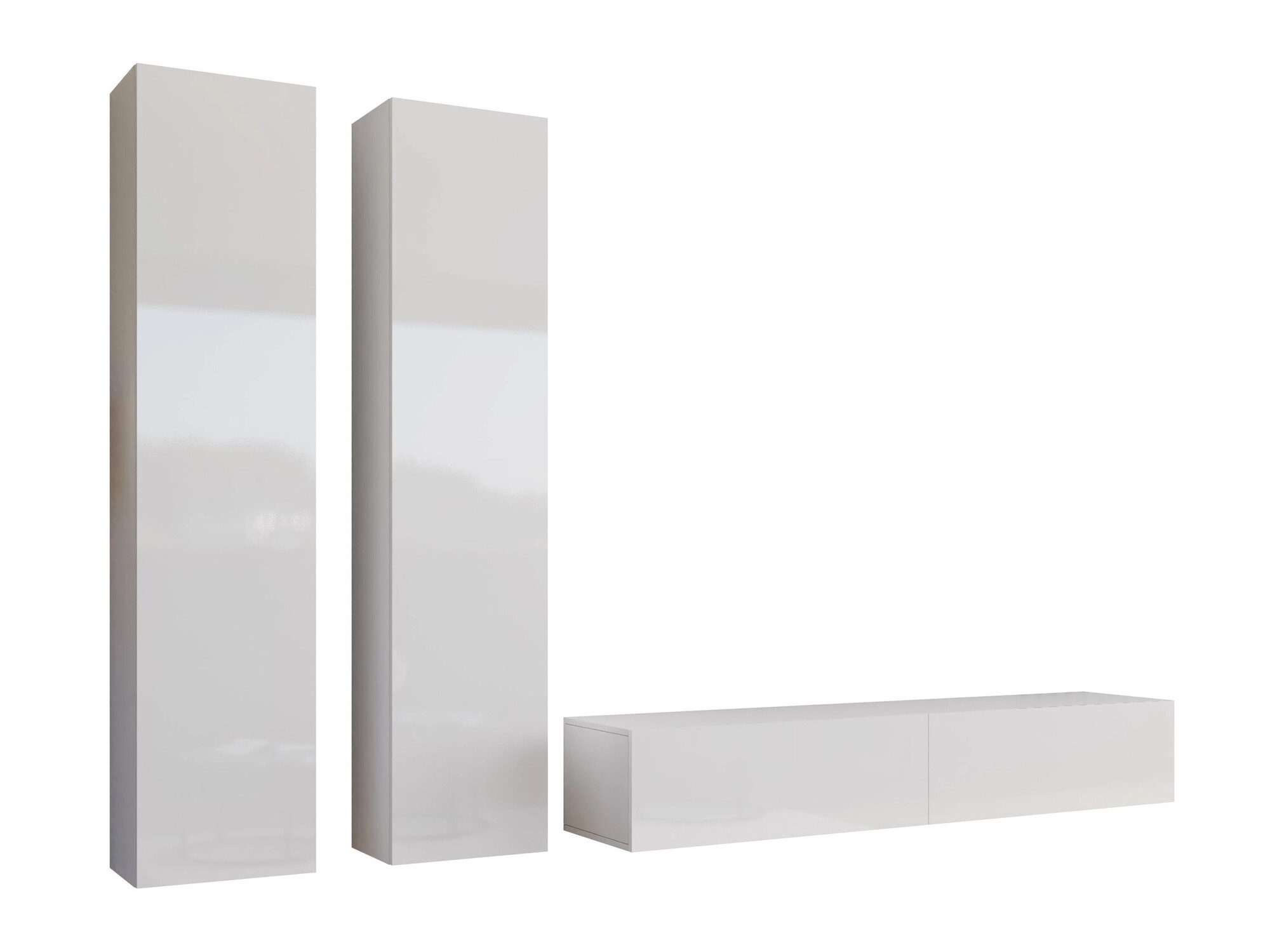 Conjunto de salón Vilrin II (Blanco + Blanco brillante)