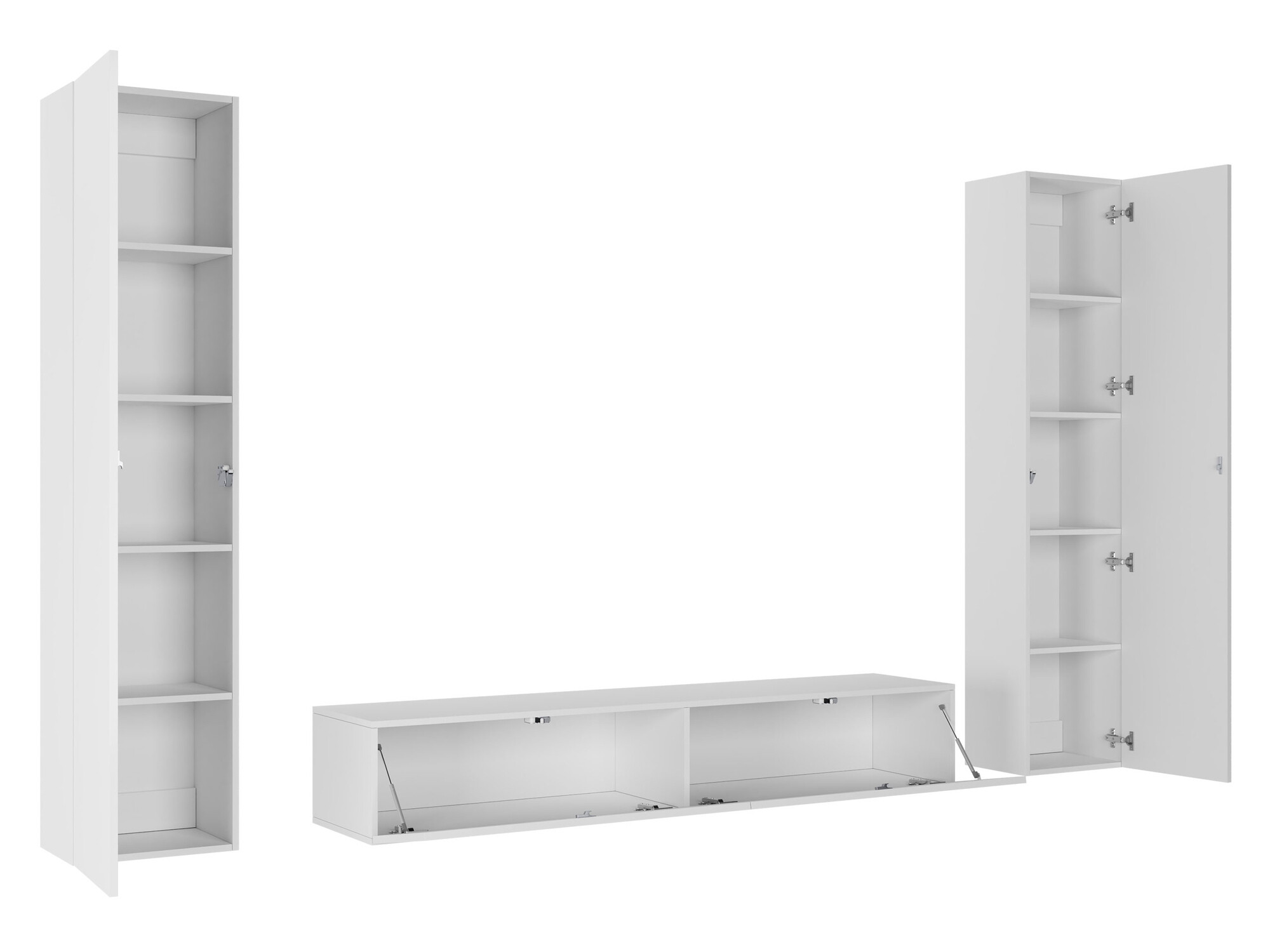 Conjunto de salón Vilrin II (Blanco + Blanco brillante)