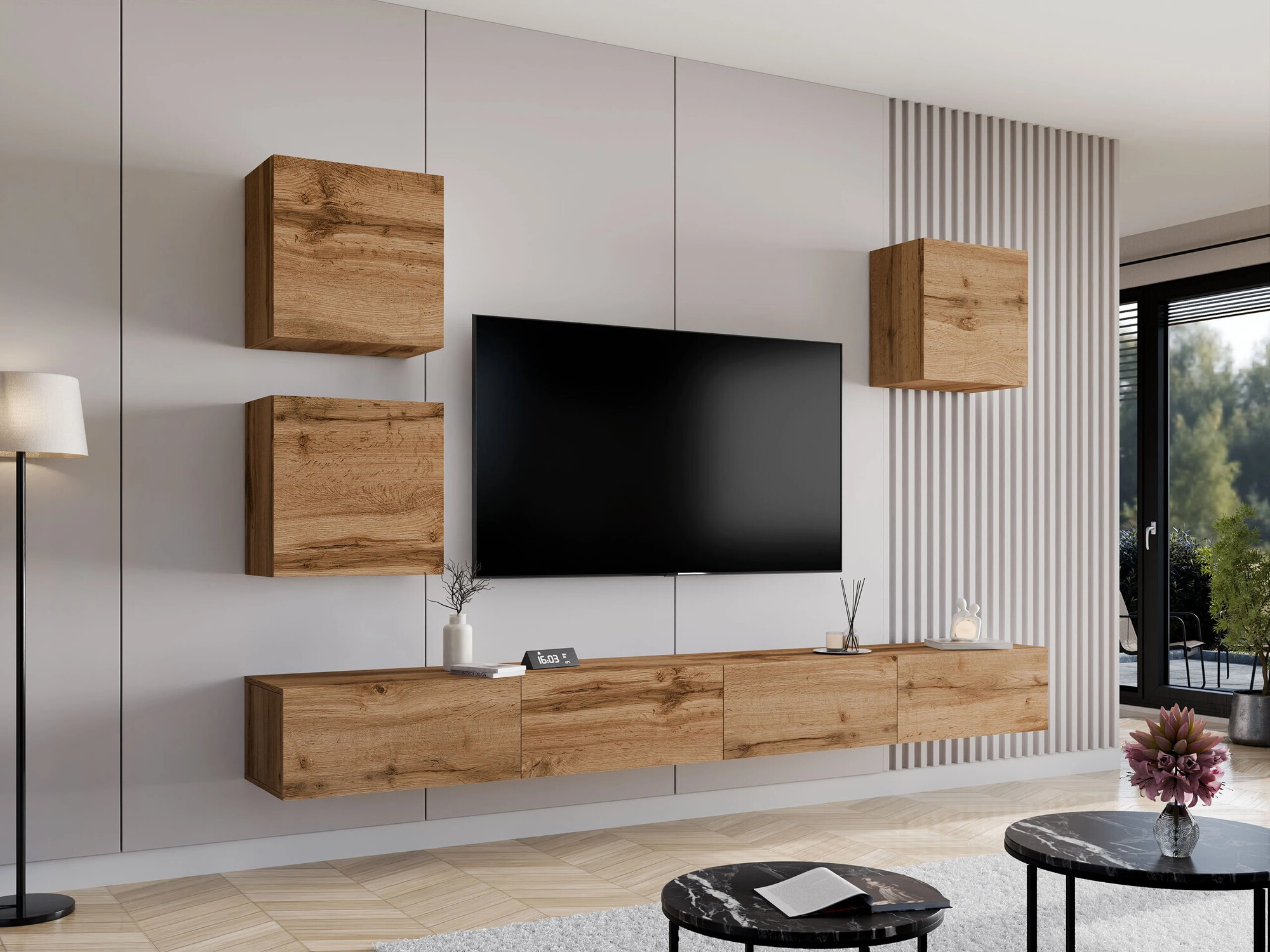 Conjunto de salón Vilrin III (Roble wotan)