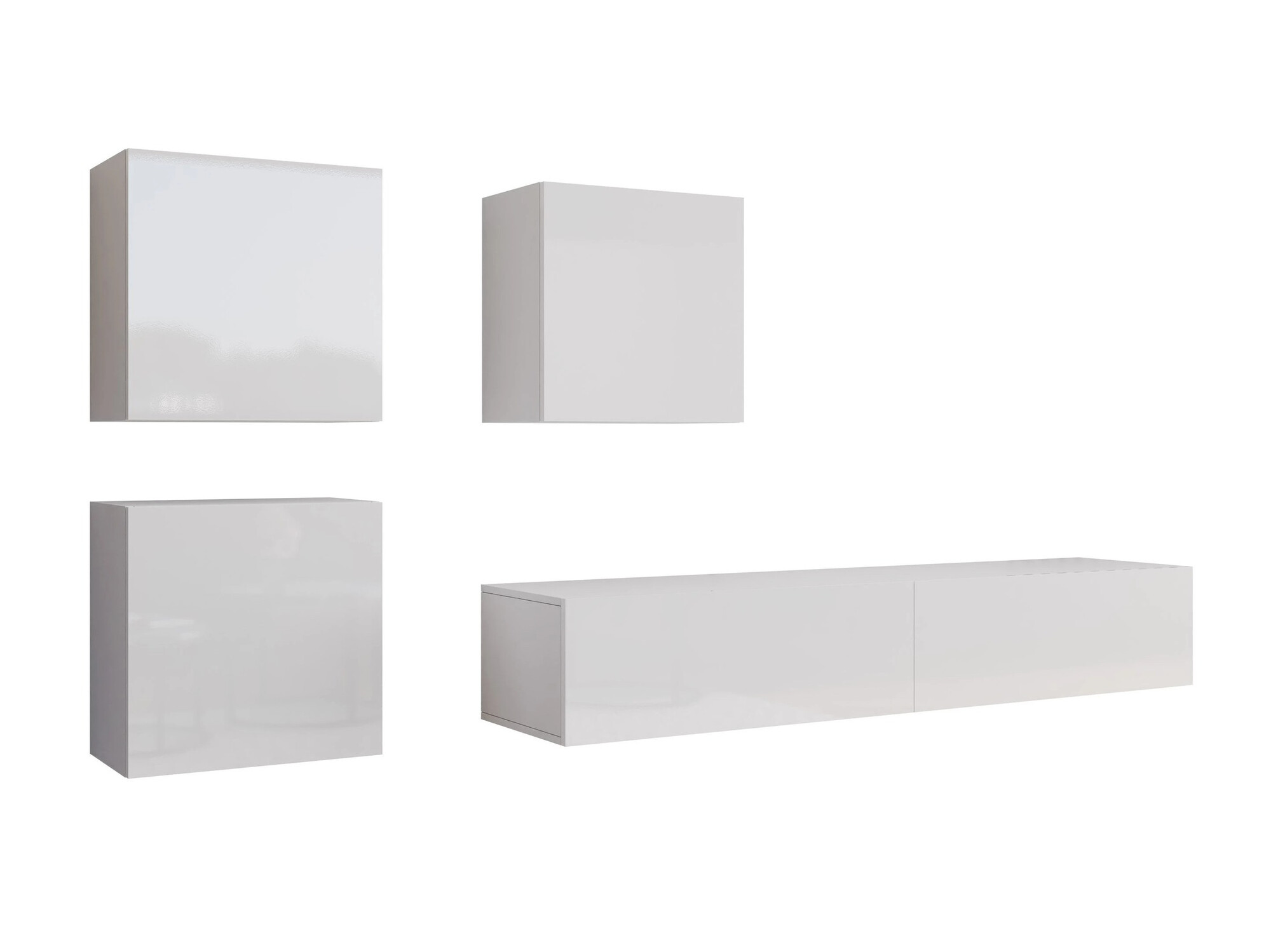 Conjunto de salón Vilrin IV (Blanco + Blanco brillante)