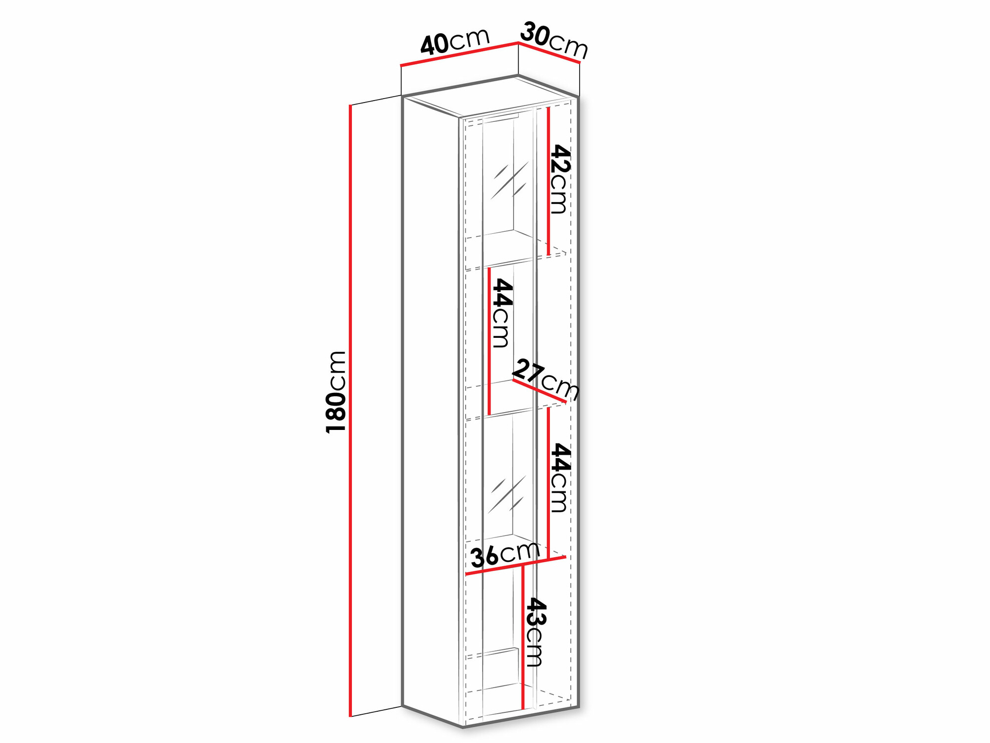 Estantería de pared Venenou 130 (Negro + Negro brillante)