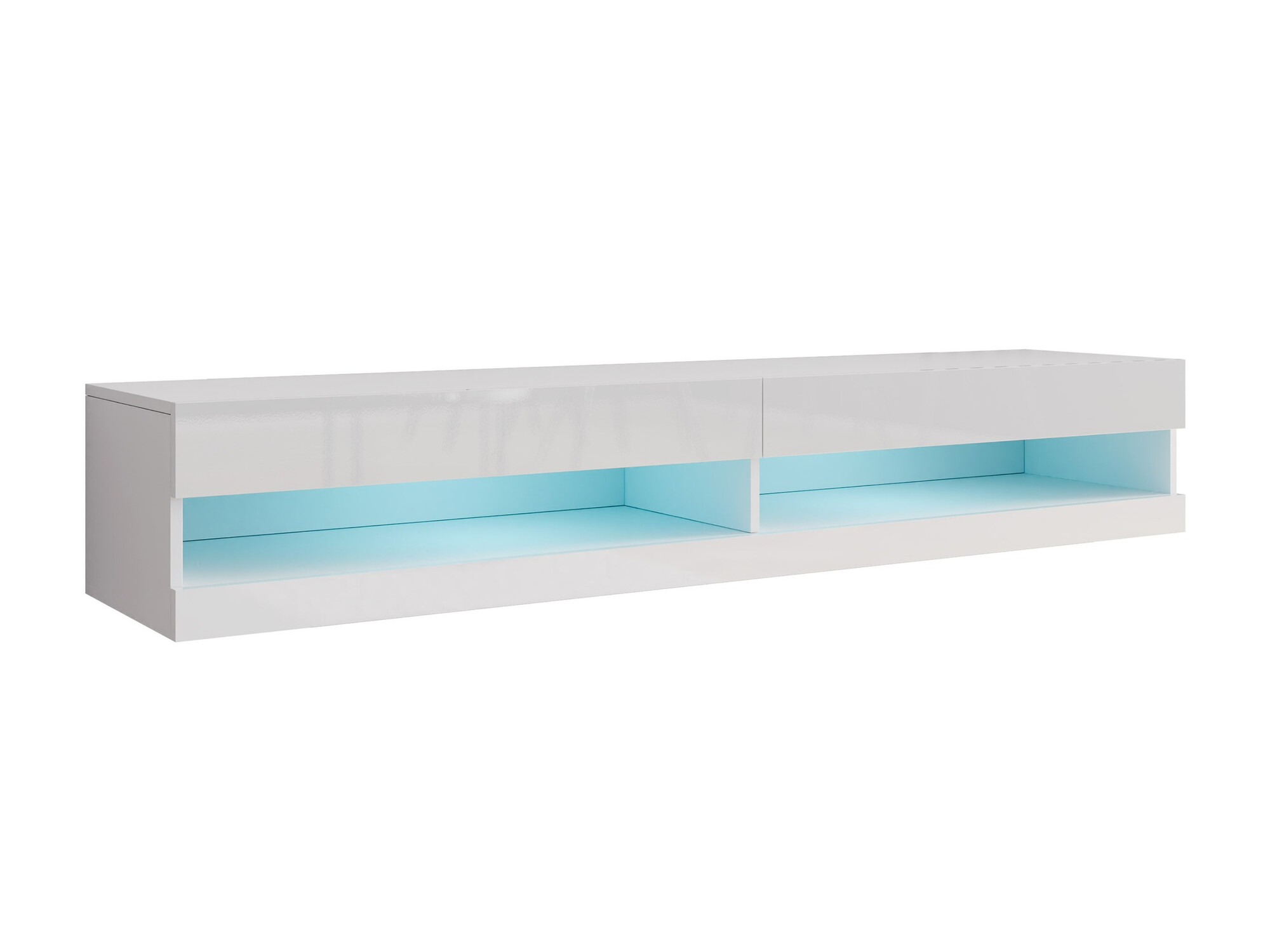 Mueble TV Venenou 120 (Blanco + Blanco brillante)