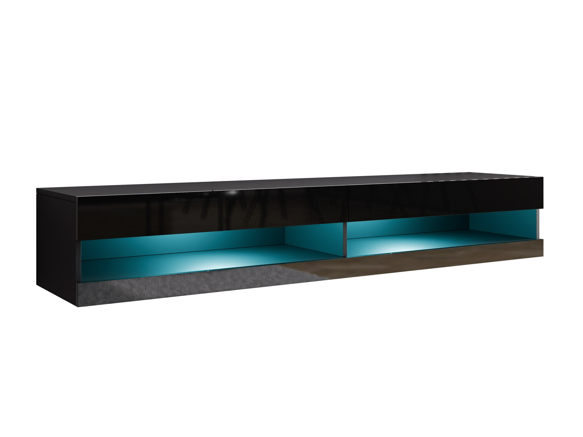 Mueble TV Venenou 120 (Negro + Negro brillante)