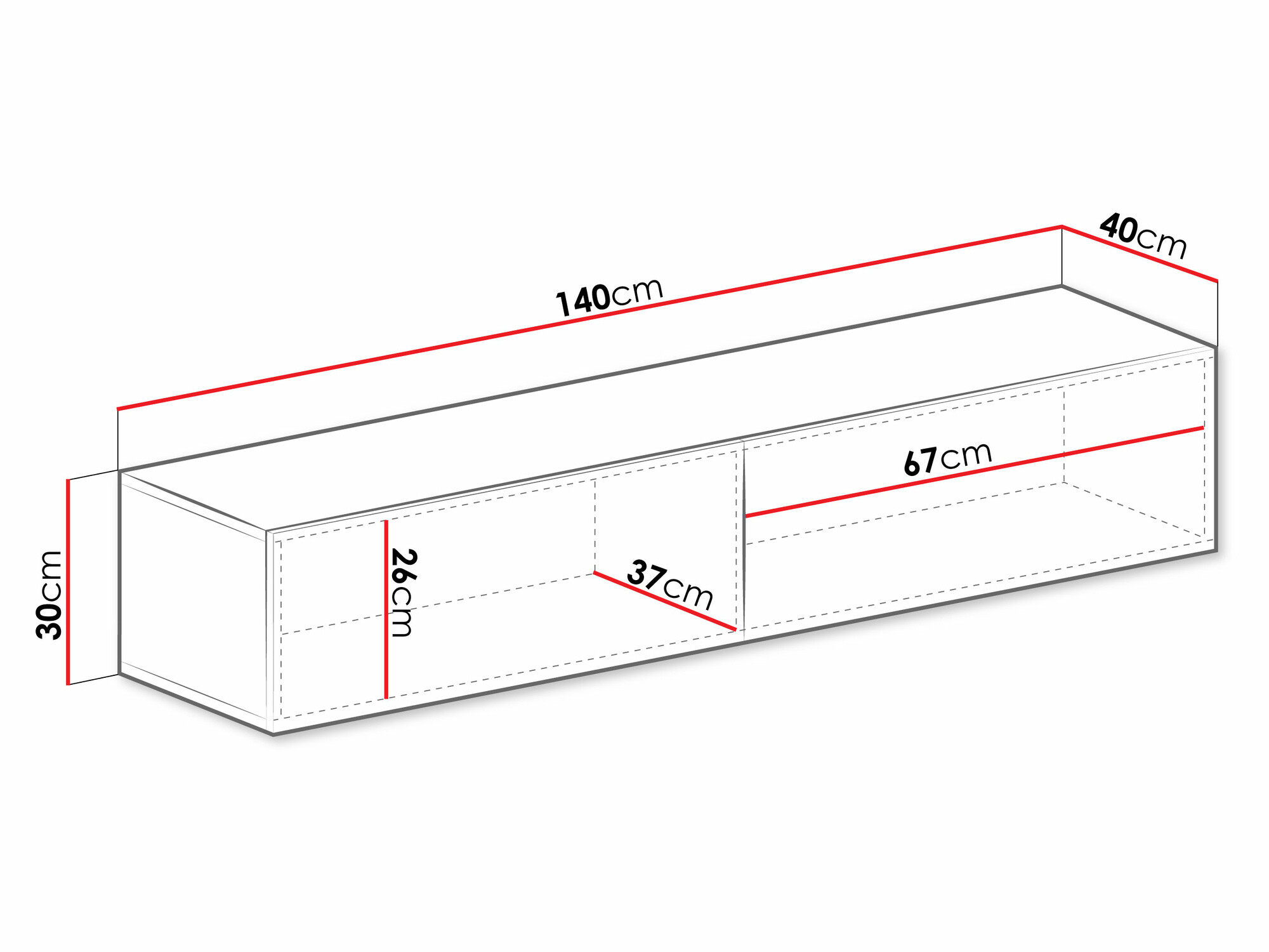 Mueble TV Venenou 125 (Blanco + Blanco brillante)