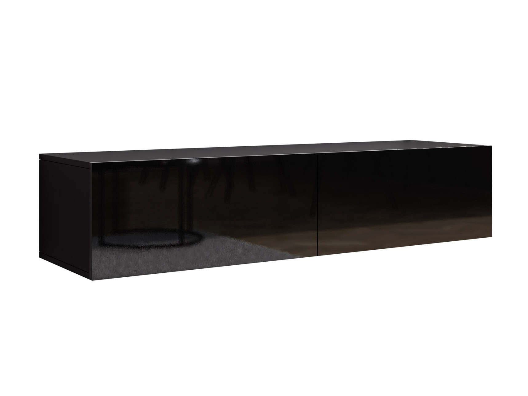 Mueble TV Venenou 125 (Negro + Negro brillante)