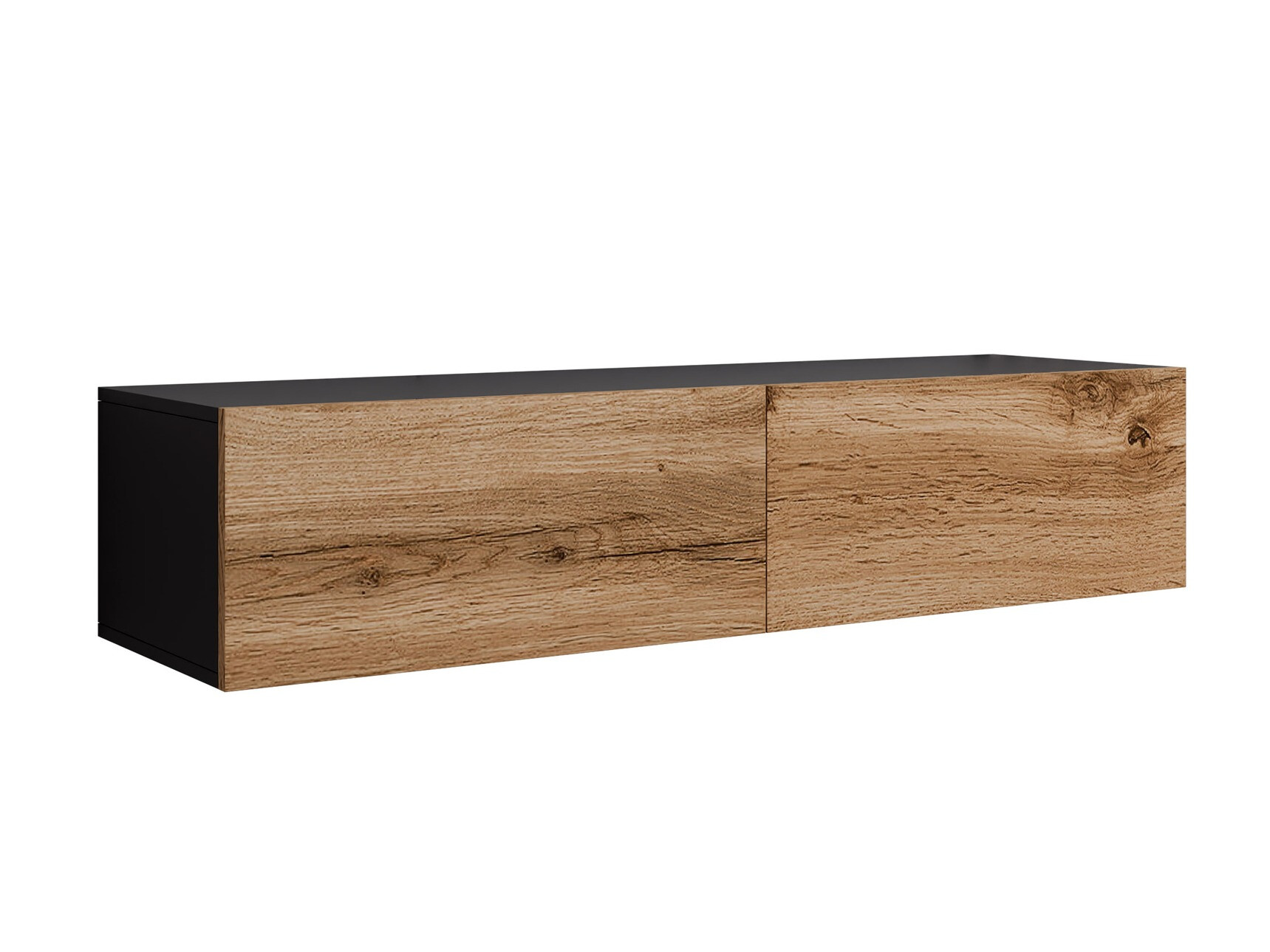 Mueble TV Vilrin II (Negro + Roble wotan)